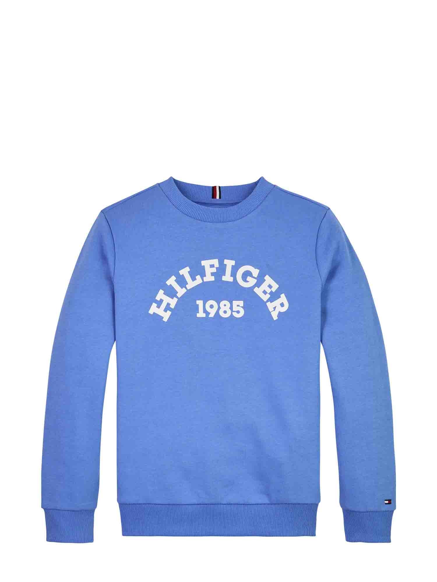 TOMMY HILFIGER FELPA GIROCOLLO DA RAGAZZO AZZURRO