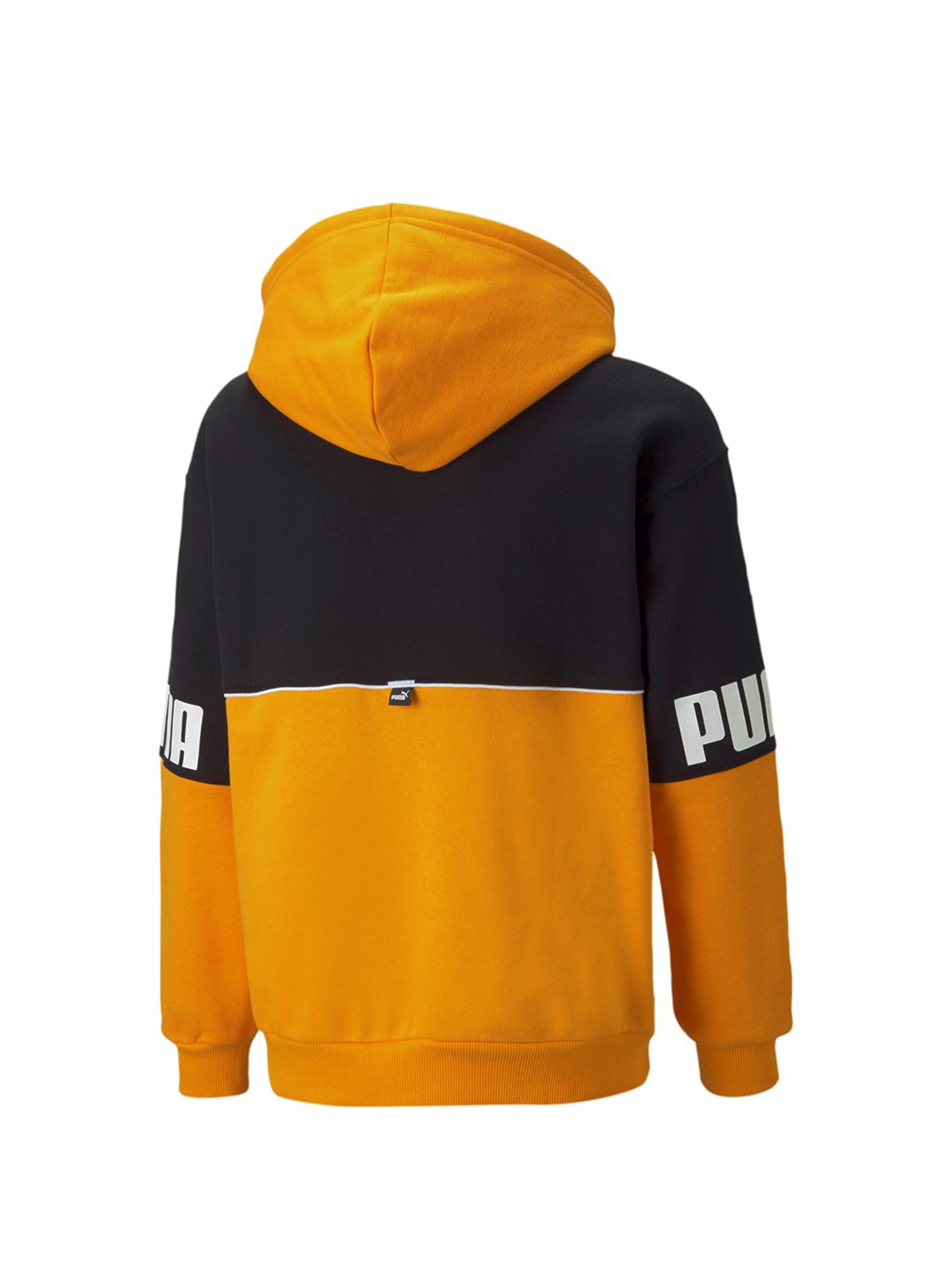 PUMA FELPA CON CAPPUCCIO POWER COLORBLOCK GIALLO - NERO