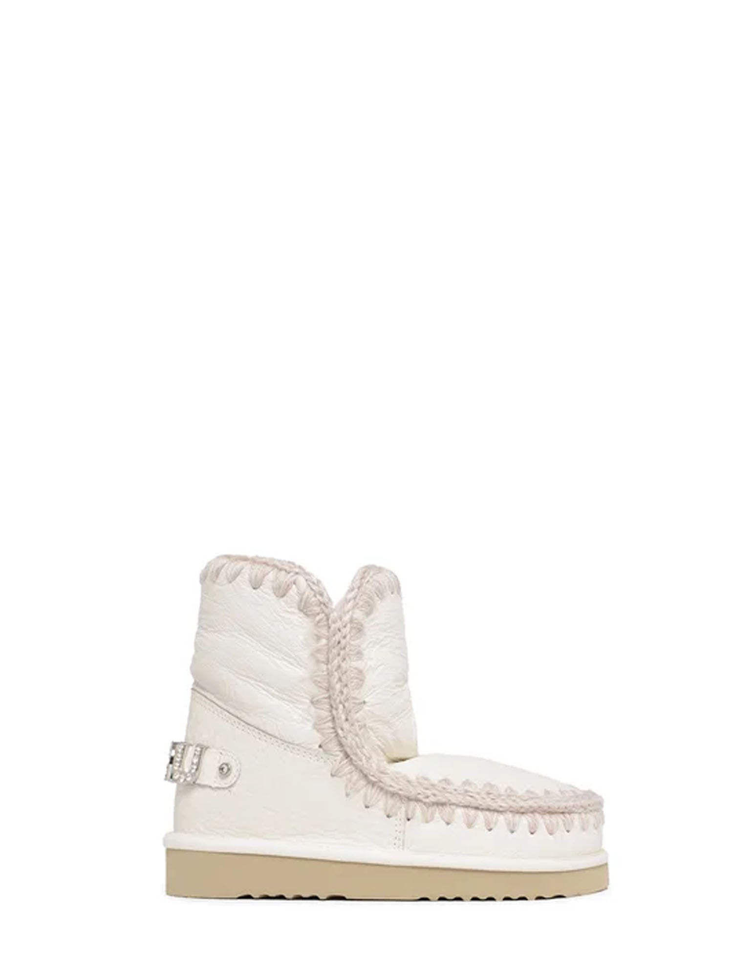 MOU STIVALETTO ESKIMO 18 LOGO STRASS BIANCO