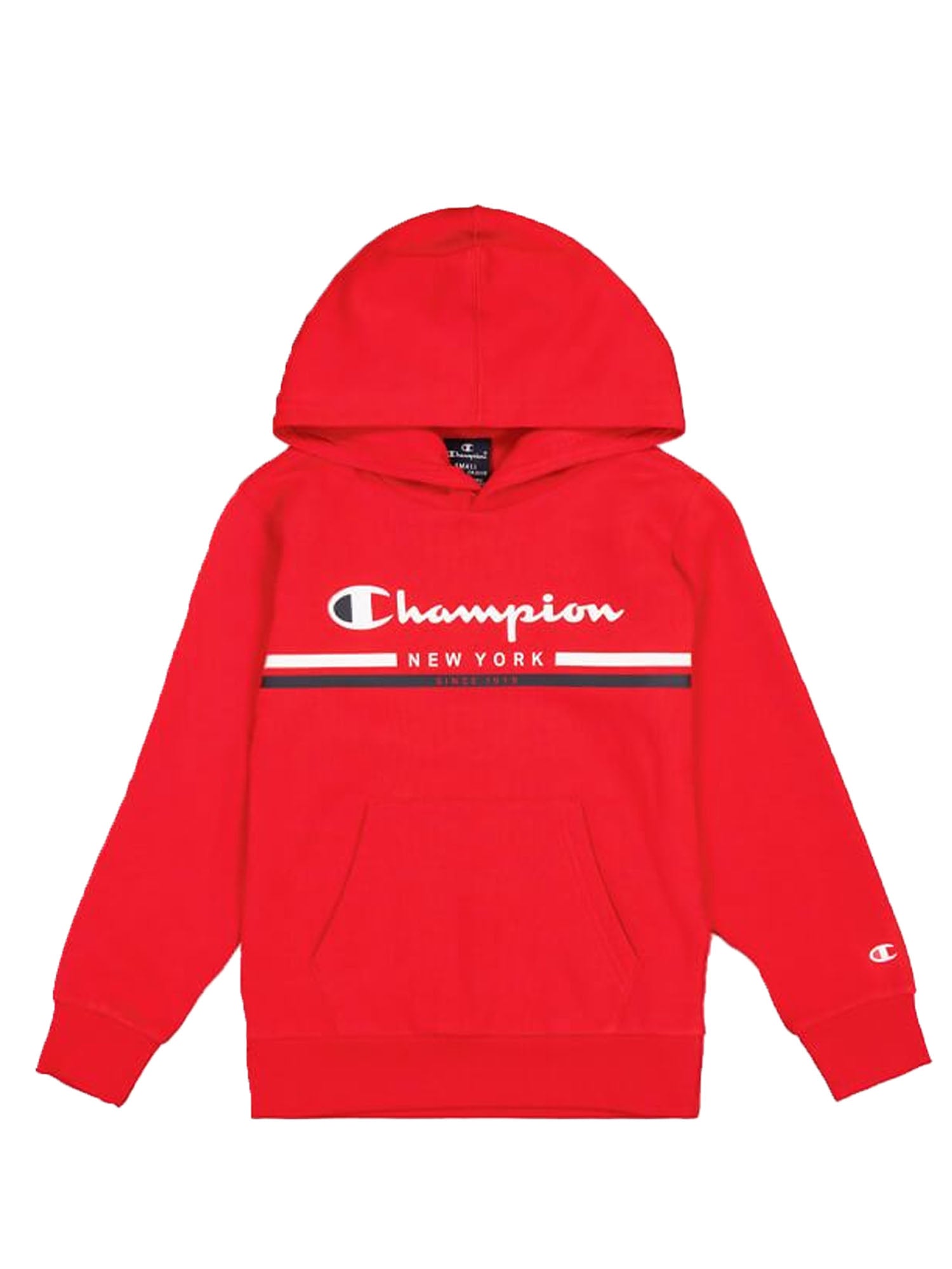 CHAMPION FELPA CON CAPPUCCIO ROSSO