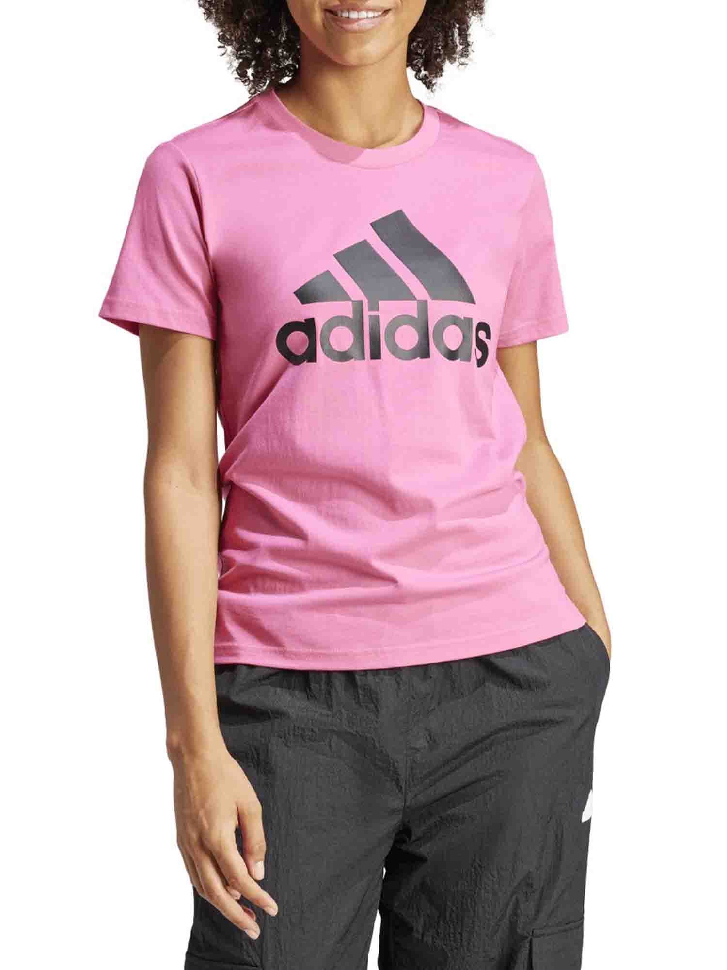 ADIDAS LOUNGEWEAR ESSENTIAL T-SHIRT CON LOGO ROSA