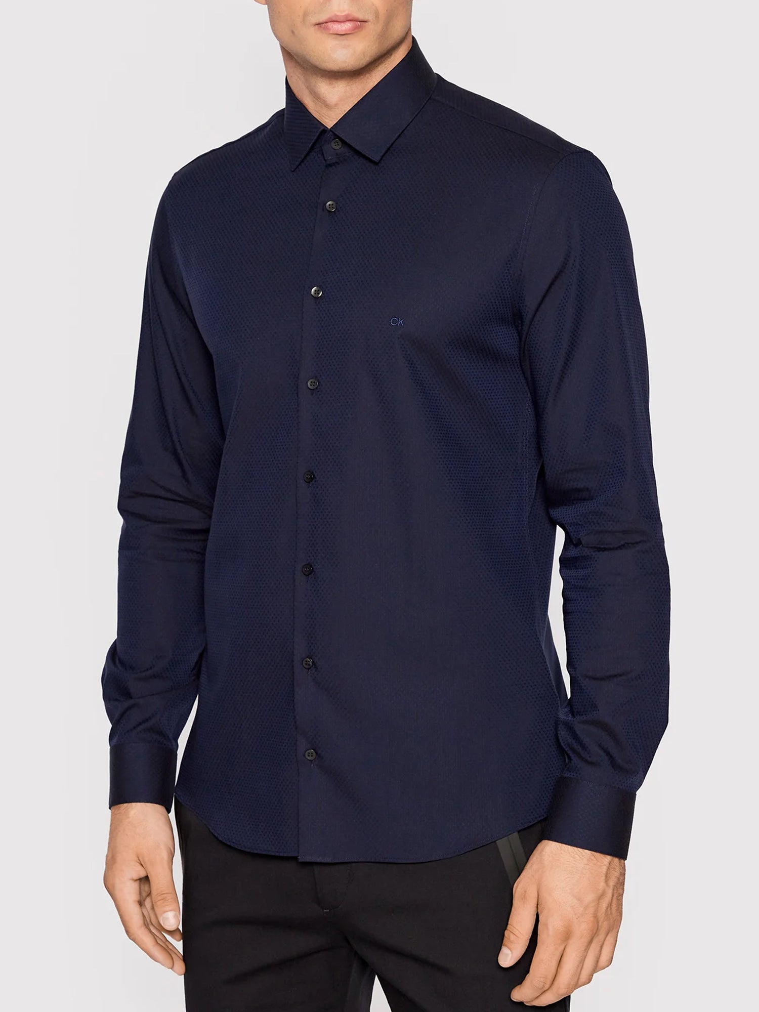 CALVIN KLEIN CAMICIA SLIM BLU