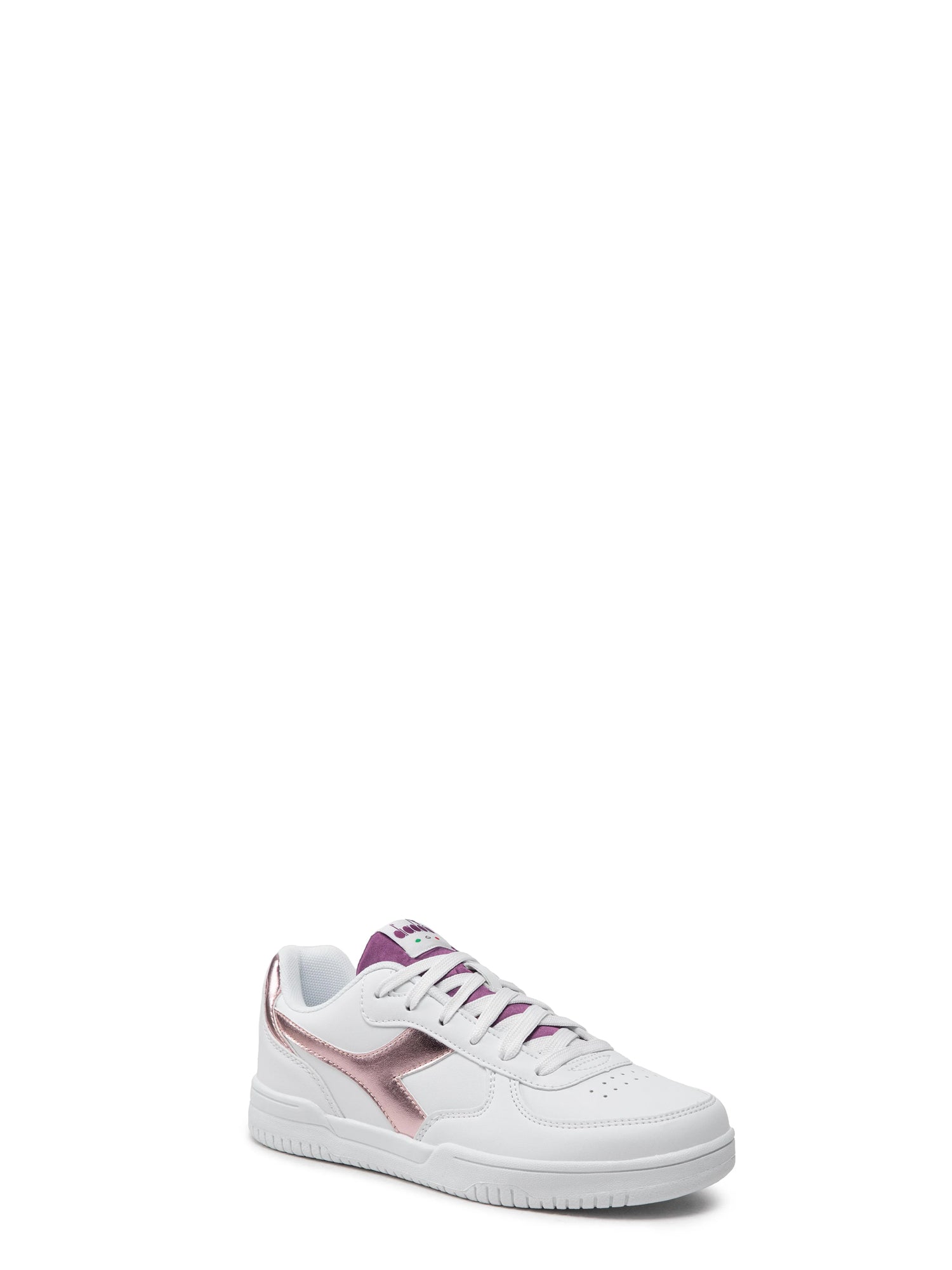 DIADORA SNEAKERS RAPTOR LOW METALIC SATIN BIANCO-ROSA