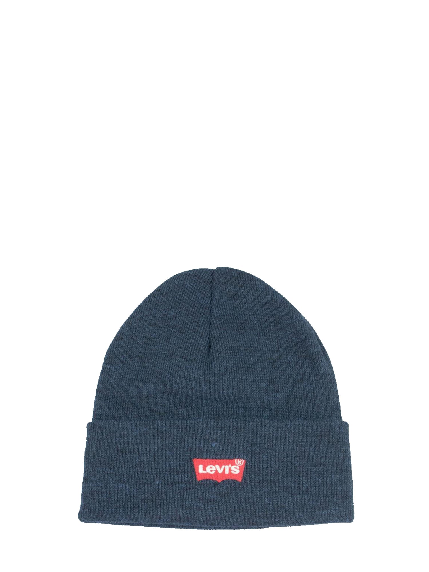 LEVI'S CAPPELLO BEANIE RED BATWING EMBROIDERED BLU