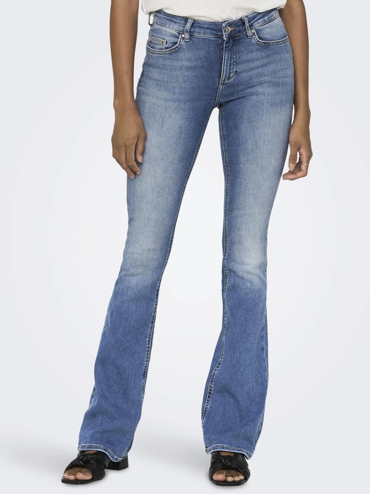 ONLY JEANS BLUSH MID FLARED IN DENIM BLU CHIARO