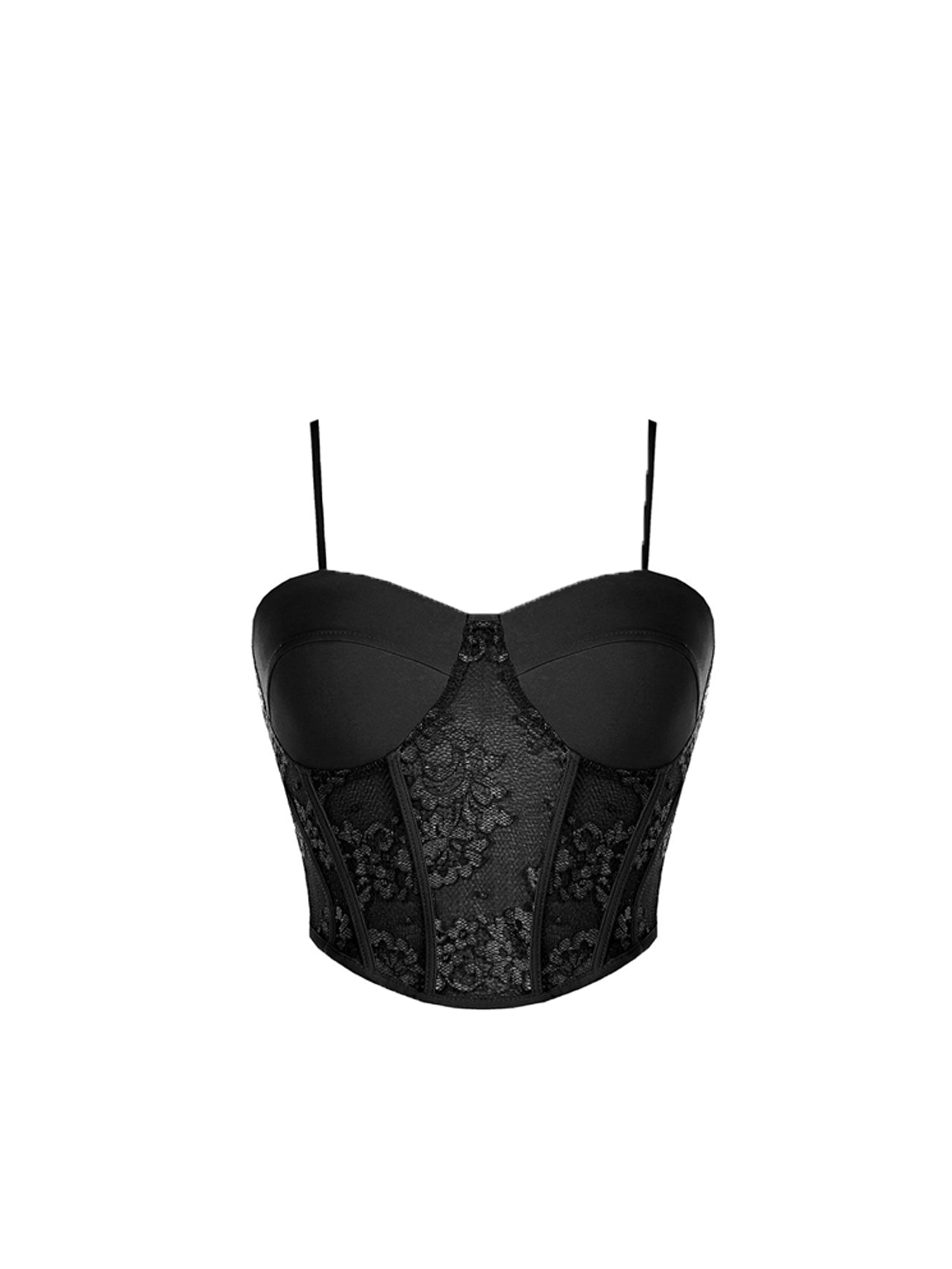 RINASCIMENTO TOP BUSTIER CON INSERTI IN PIZZO NERO