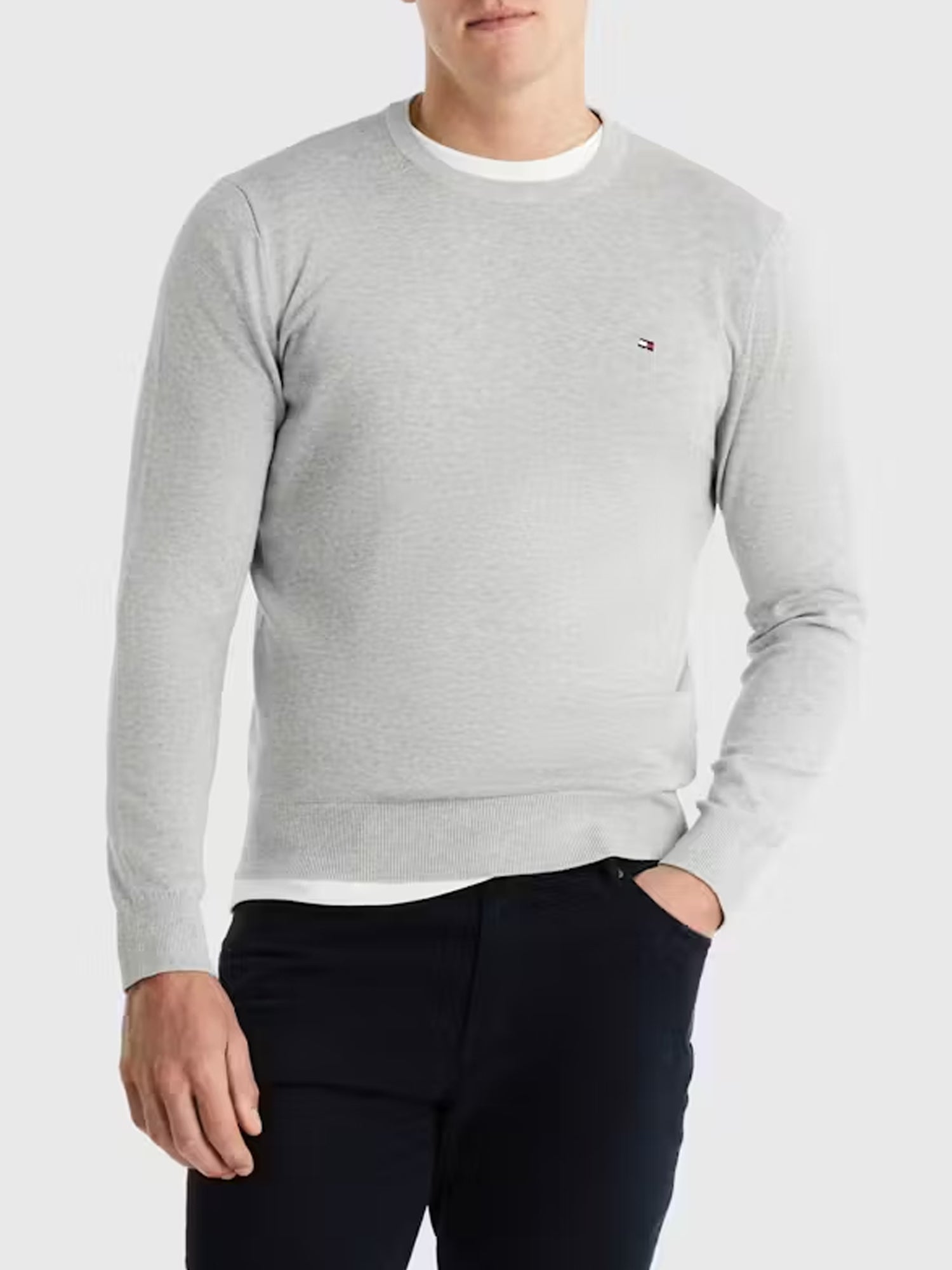 TOMMY HILFIGER PULLOVER CORE ESSENTIAL COTTO GRIGIO