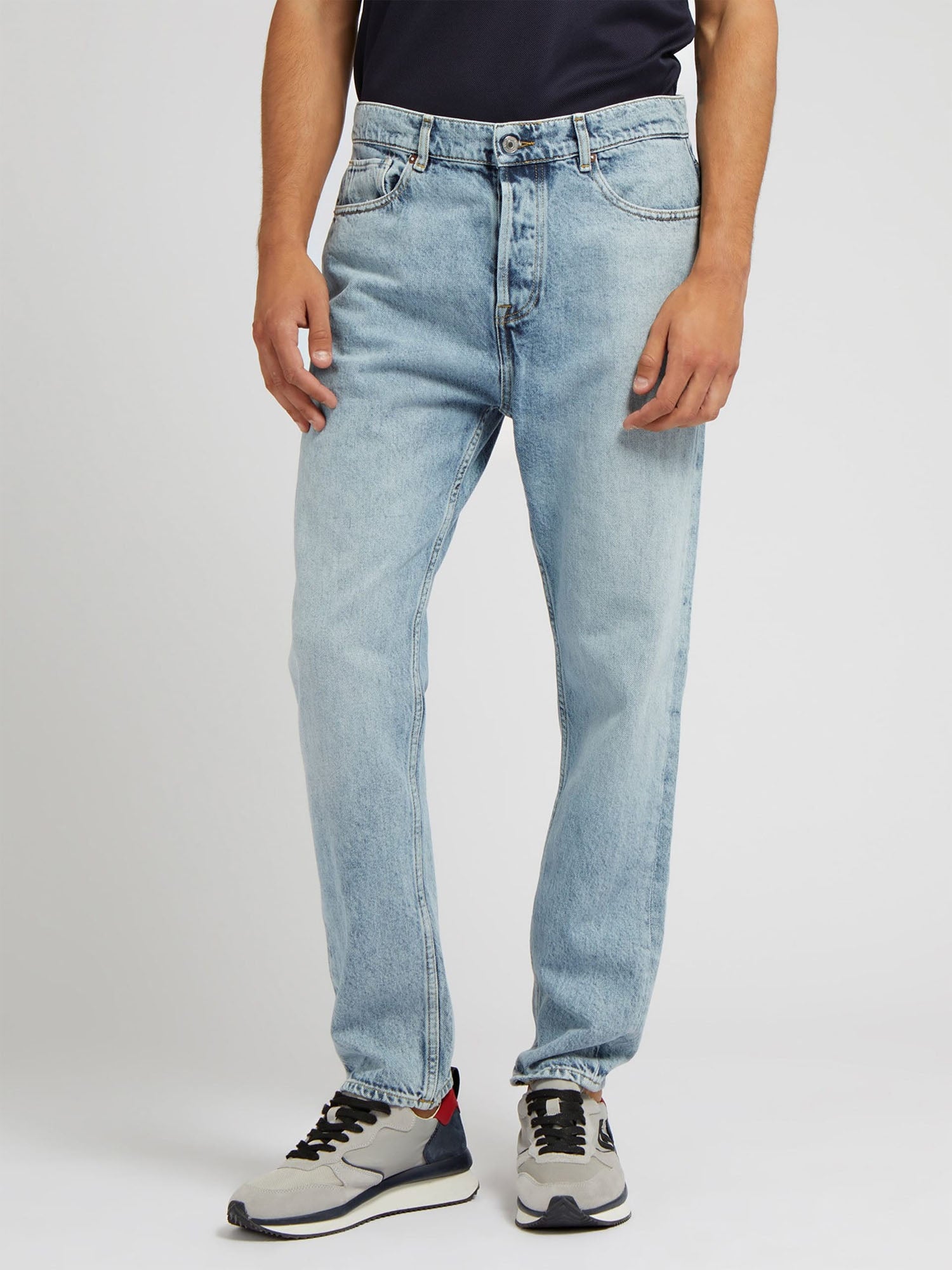 GUESS JEANS JEANS JAMES TAPERED IN DENIM BLU CHIARO