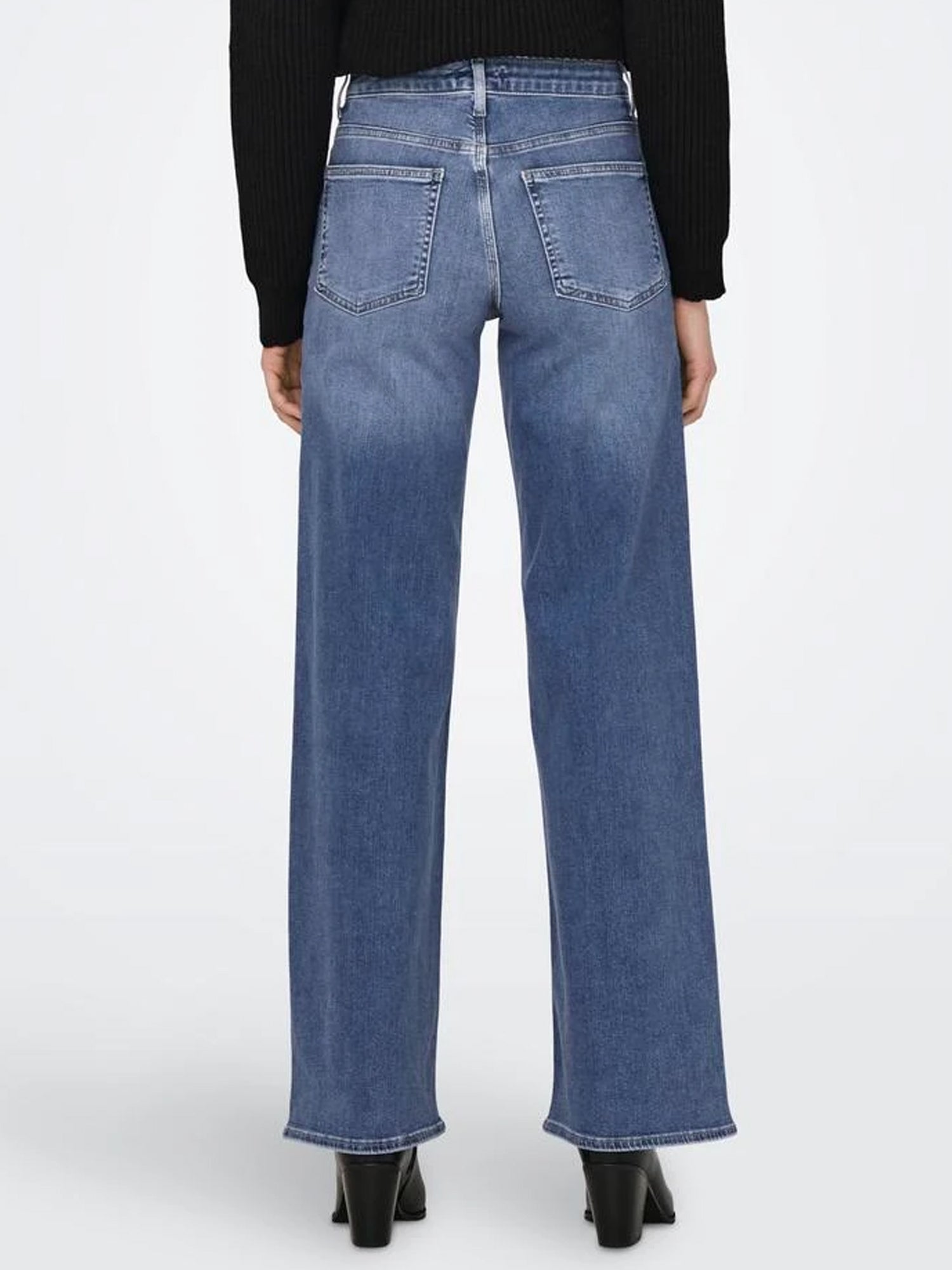 ONLY JEANS MADISON BLUSH HW WIDE IN DENIM BLU