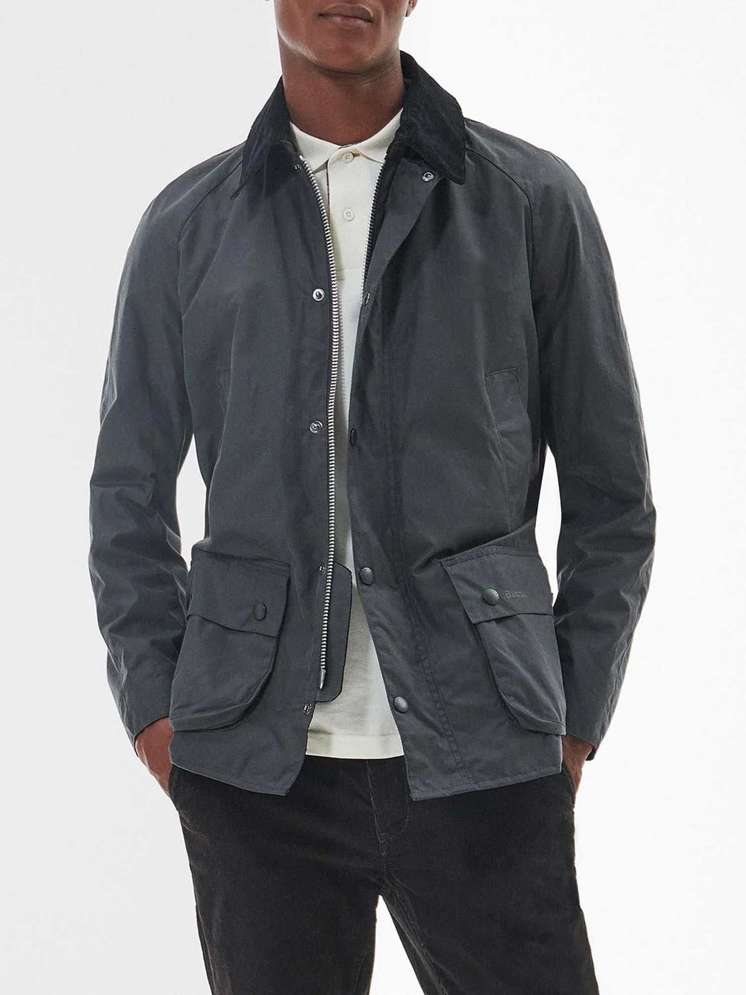 BARBOUR ASHBY WAX GIACCA CERATA GRIGIO