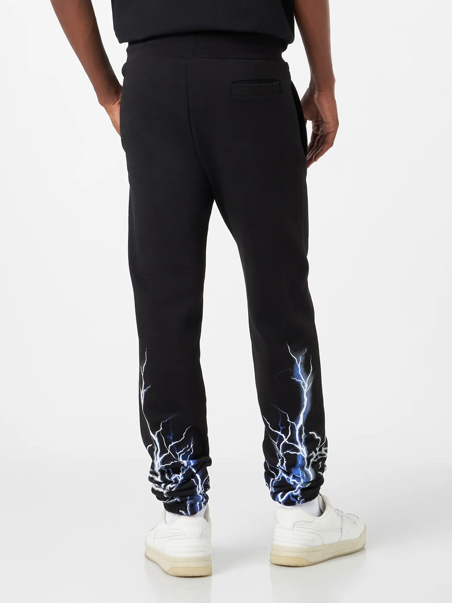 PHOBIA PANTALONE SPORTIVO BLUE AND GREY LIGHTNING PRINT NERO