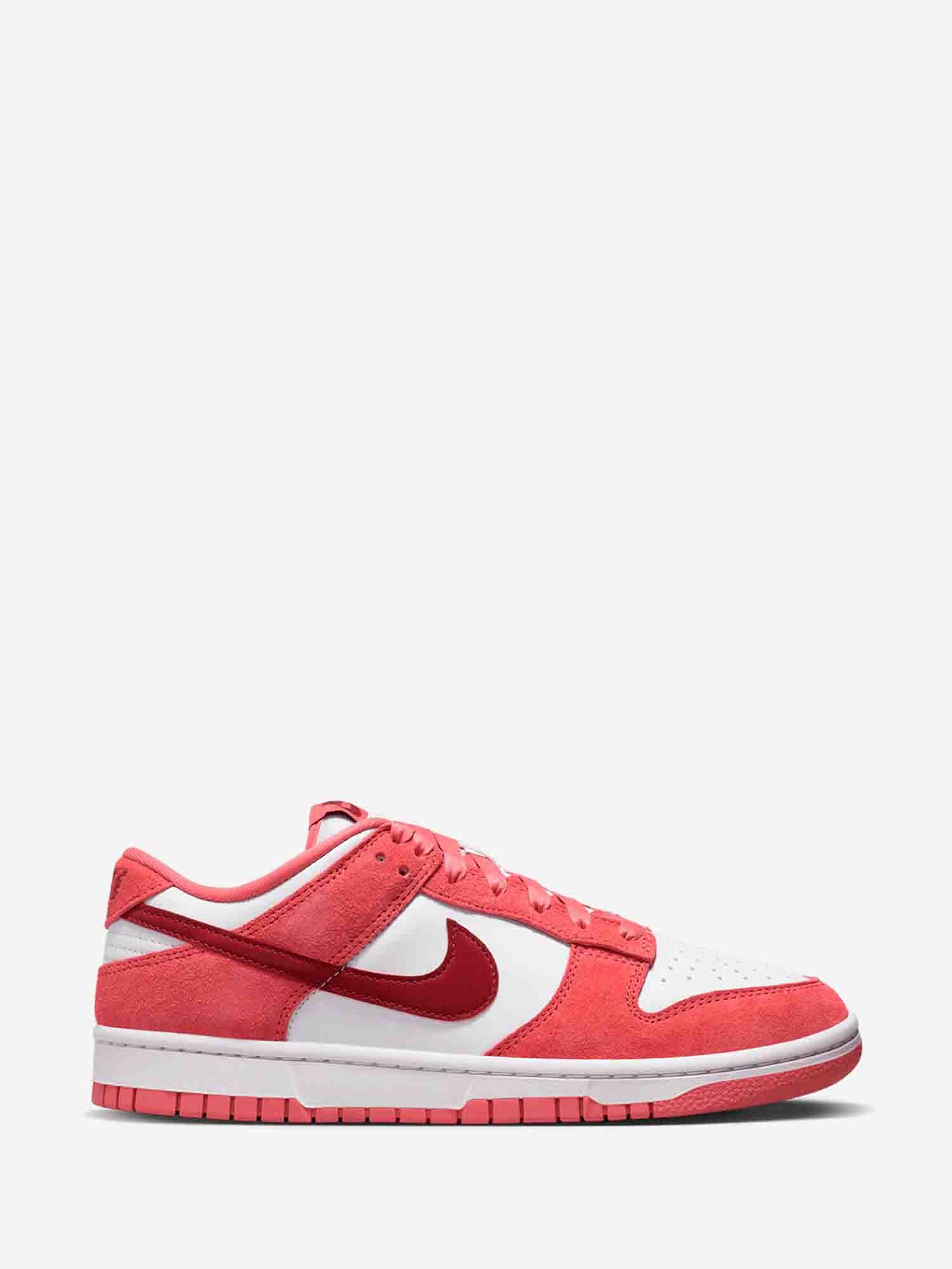 NIKE W DUNK LOW SNEAKERS BIANCO-ROSSO