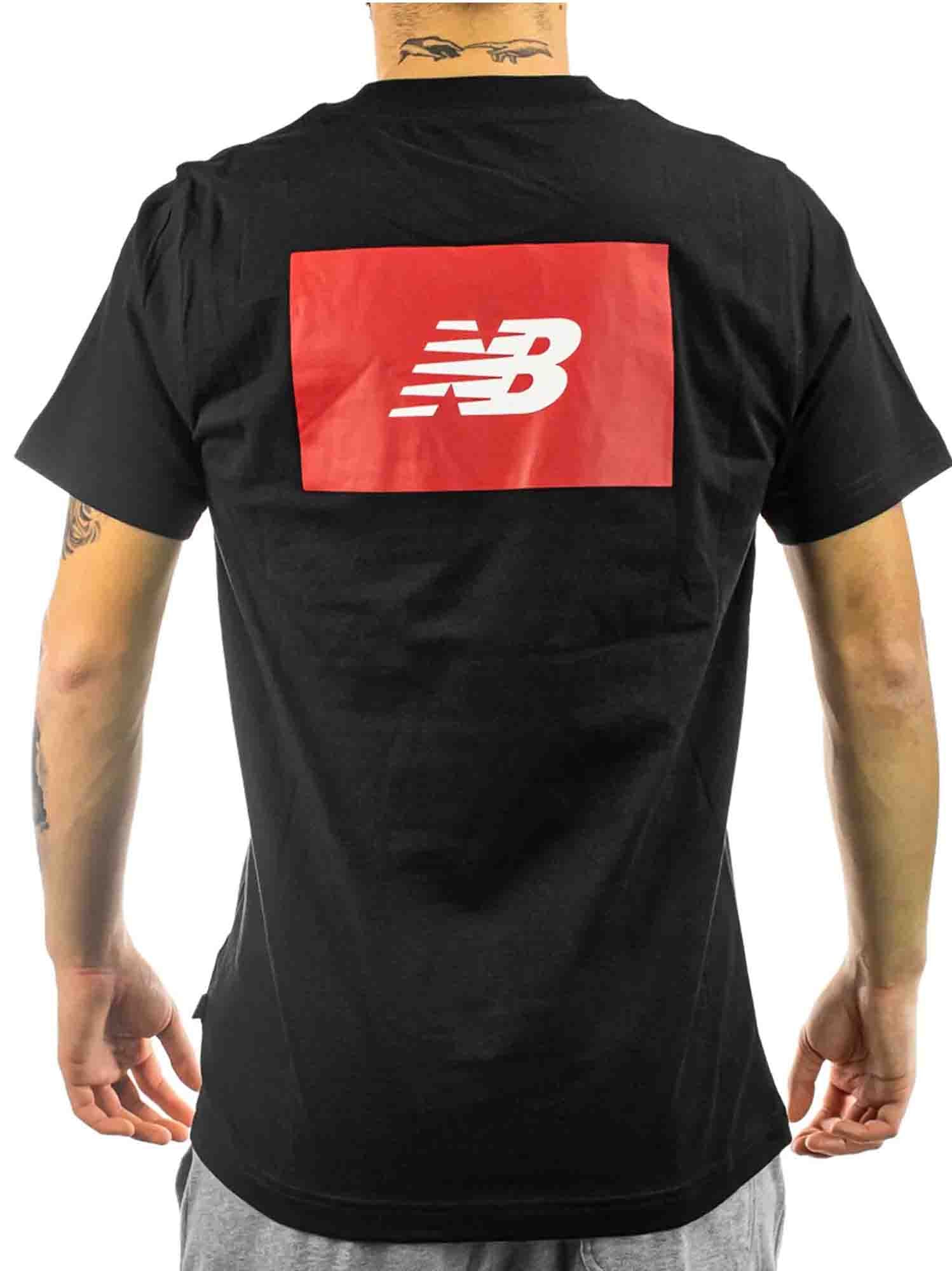 NEW BALANCE T-SHIRT LOGATA NERO