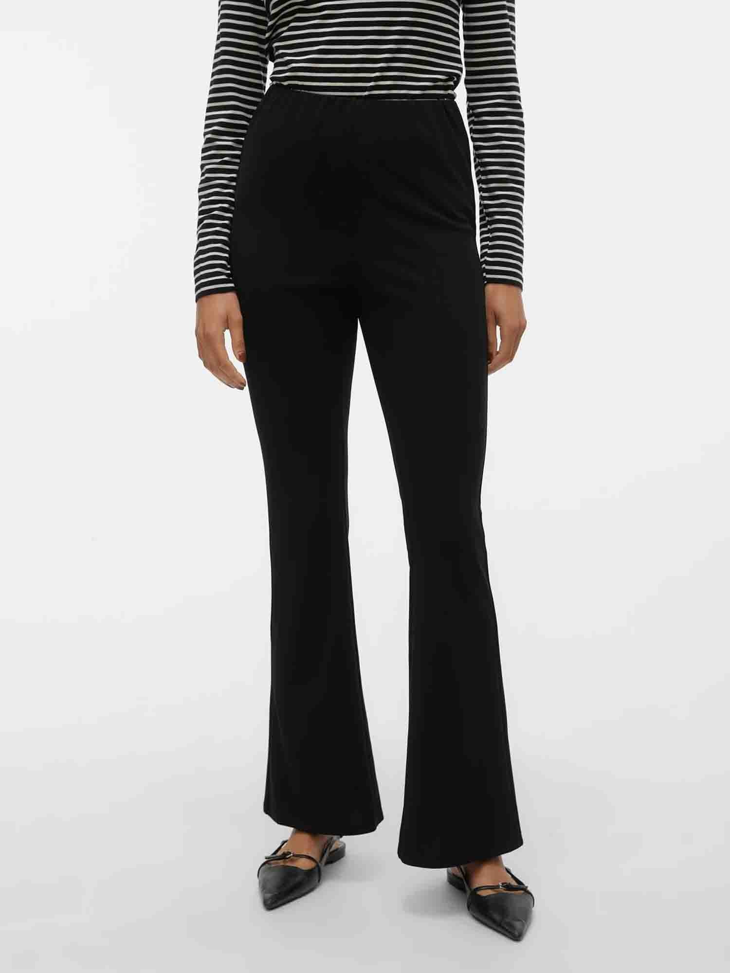 VERO MODA LIVA PANTALONE VITA ALTA NERO