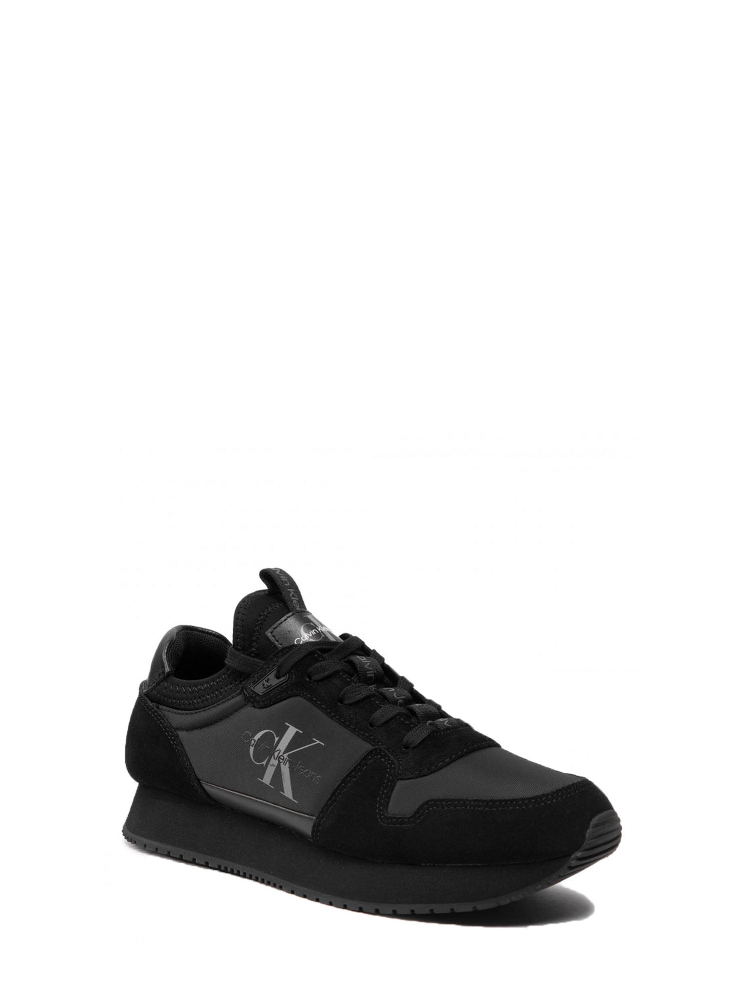 CALVIN KLEIN SHOES SNEAKERS RUNNER SOCK LACEUP NY-LTH NERO