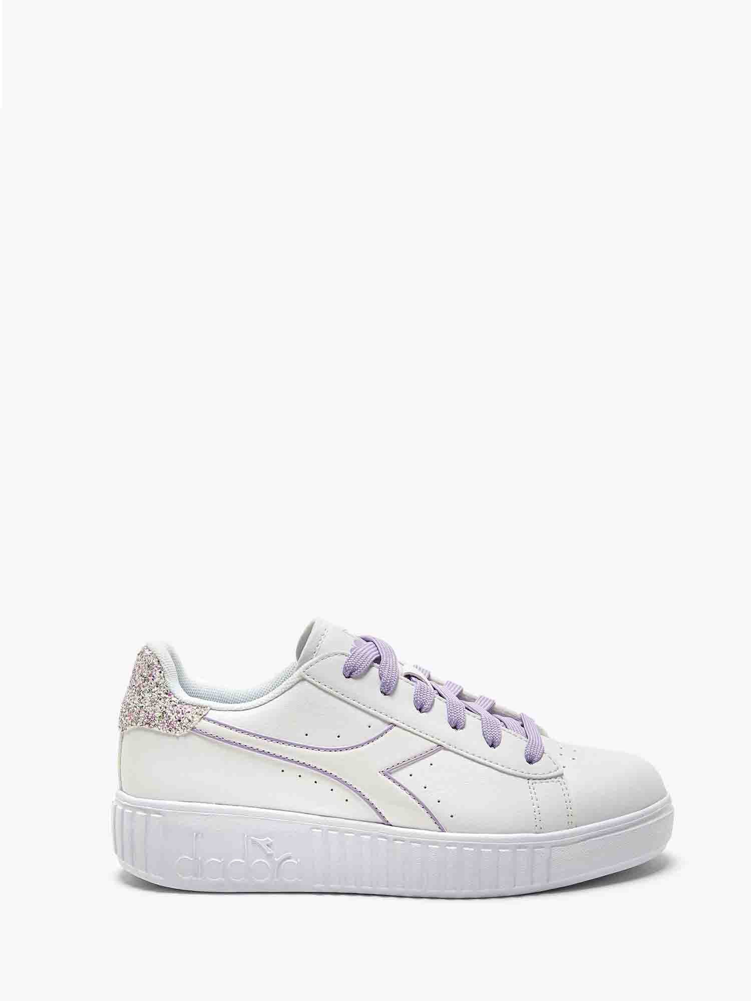 DIADORA GAME STEP P SPARKLY GS SNEAKERS BIANCO-VIOLA