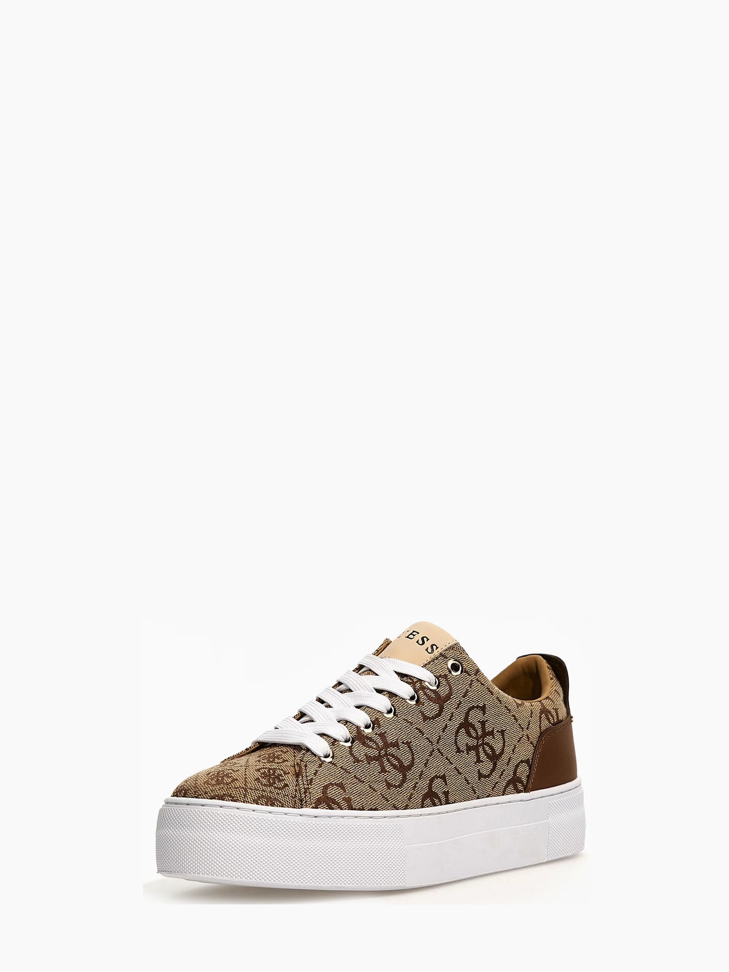 GUESS JEANS SNEAKERS GIAA 4G LOGO BEIGE-MARRONE-BIANCO