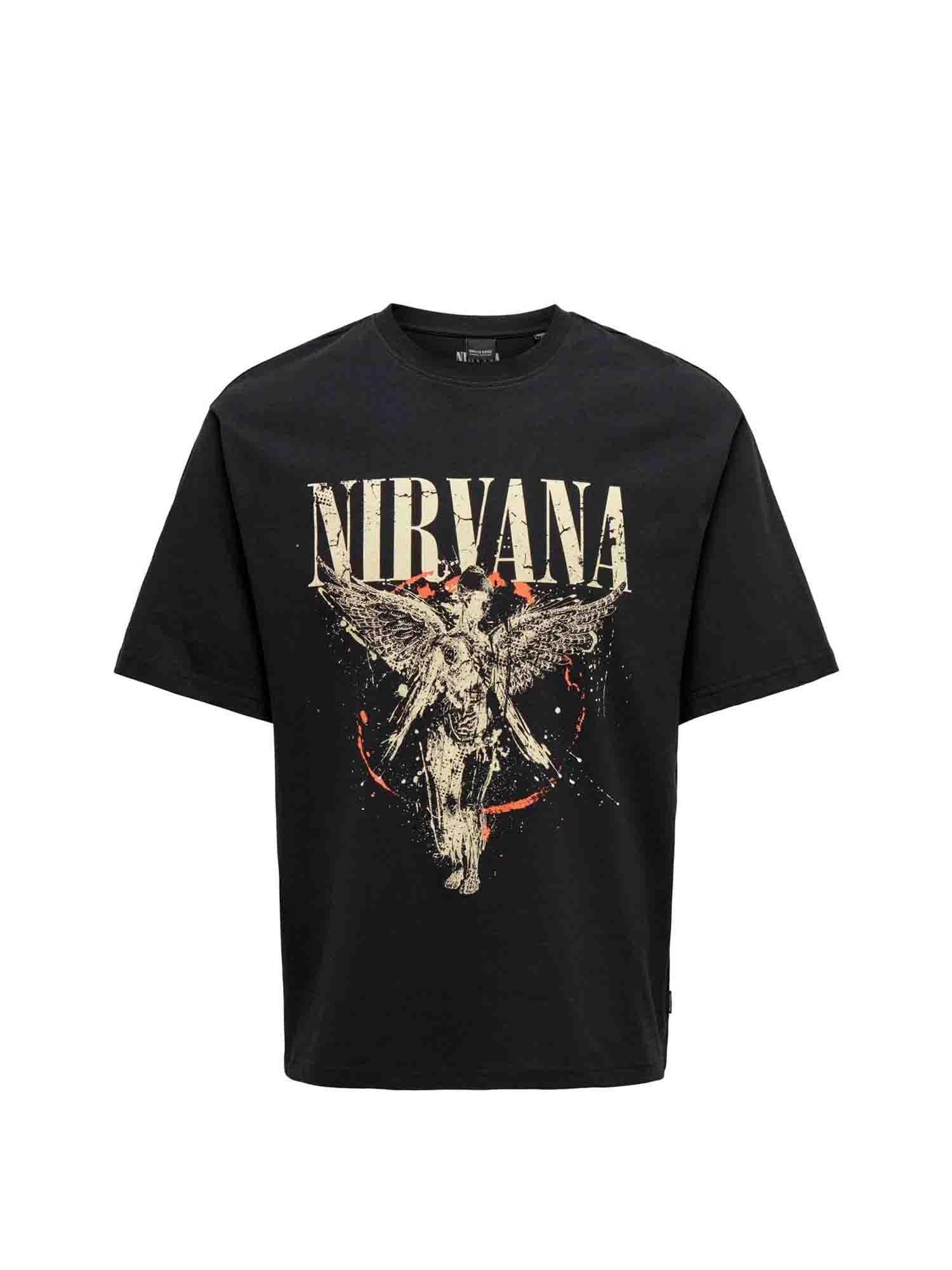 ONLY&SONS T-SHIRT NIRVANA NERO