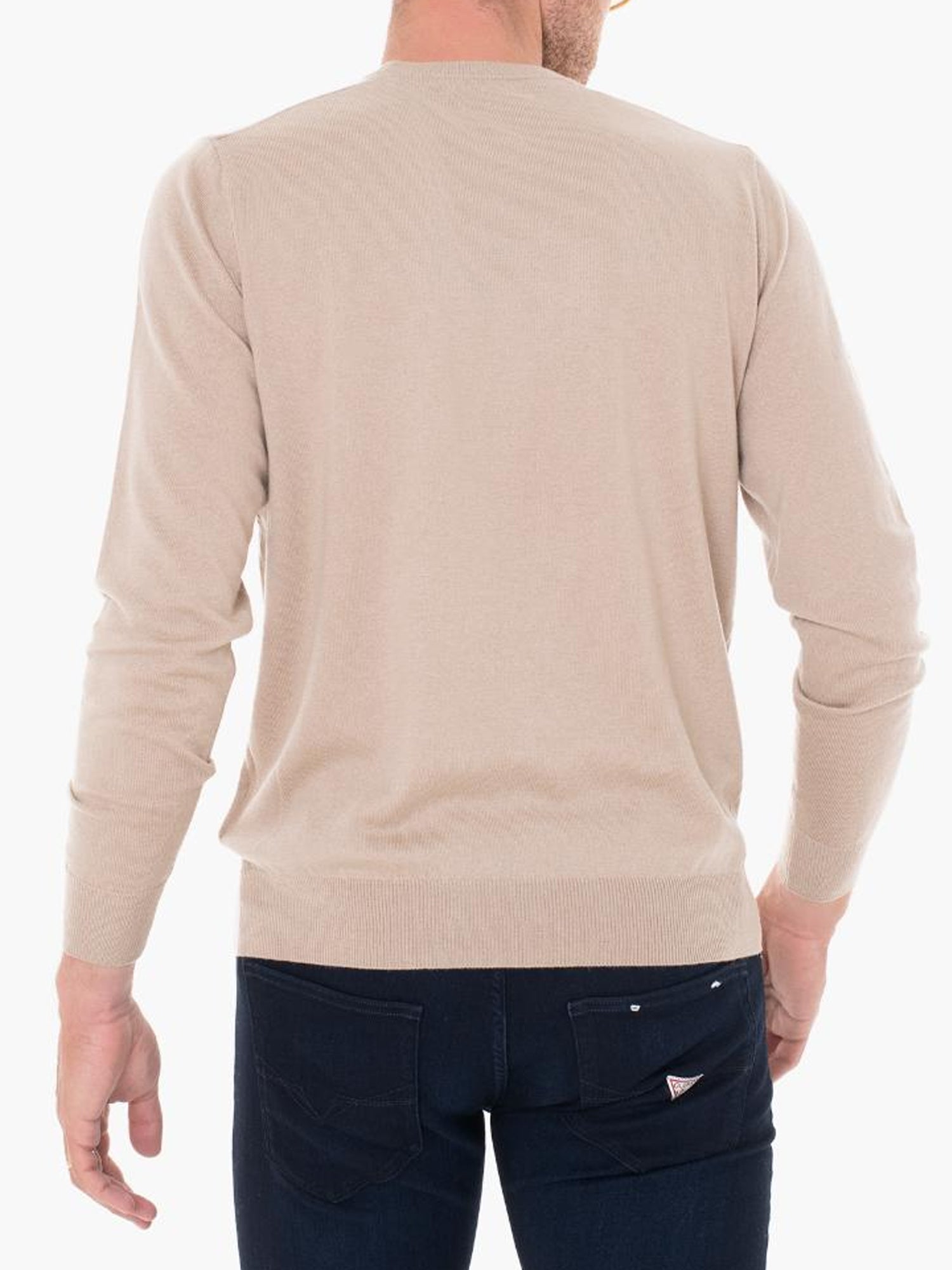 GUESS JEANS PULLOVER GIROCOLLO VALENTINE BEIGE