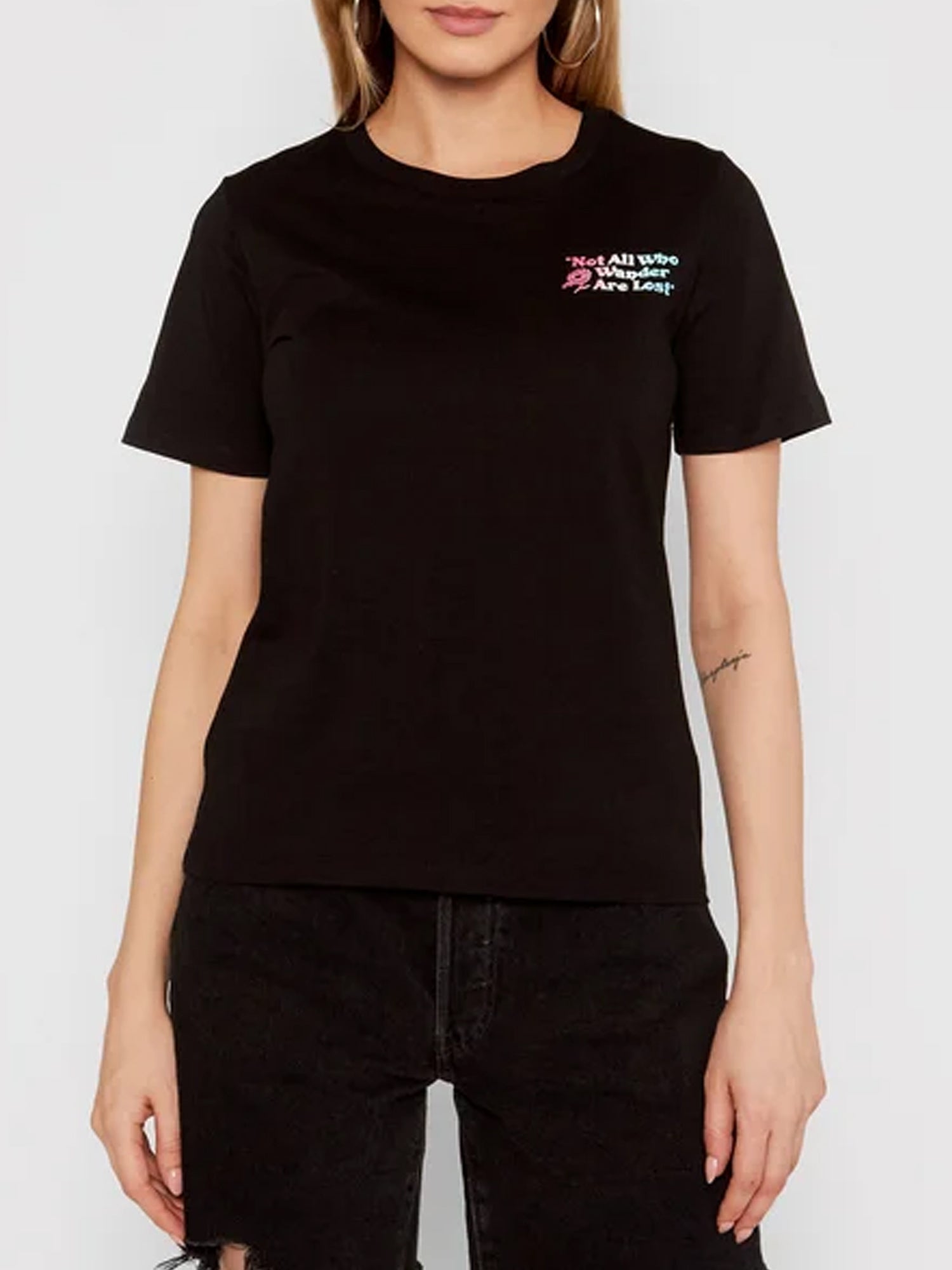 CONVERSE T-SHIRT MANICHE CORTE EXPLORATION TEAM NERO