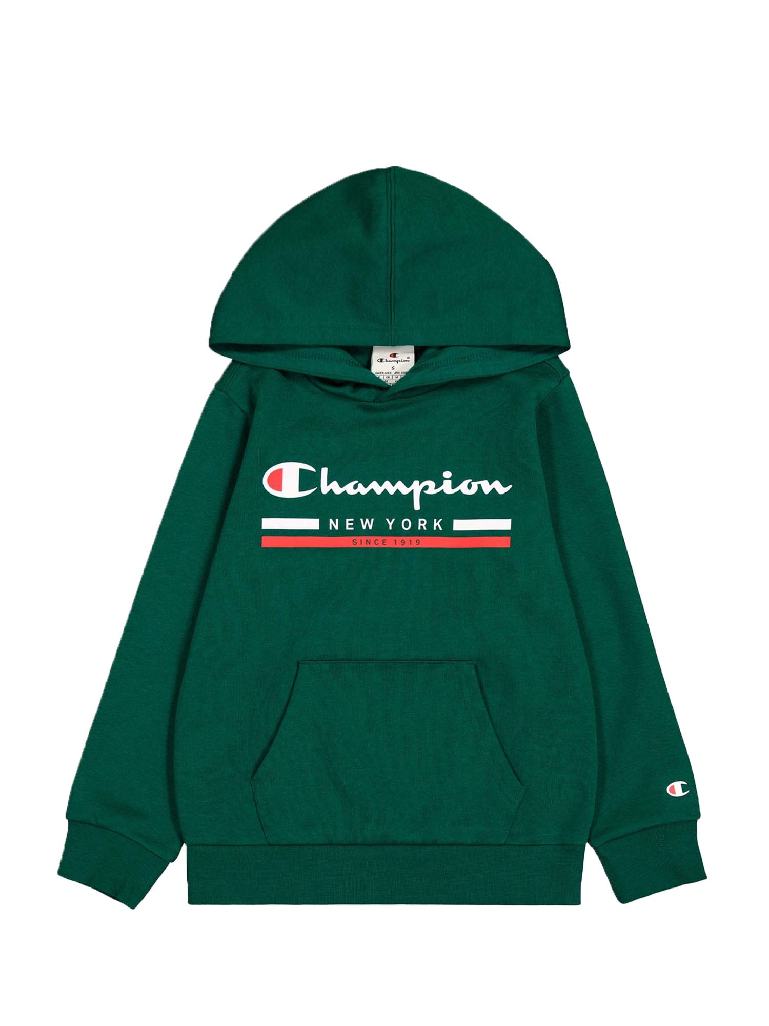 CHAMPION FELPA CON CAPPUCCIO VERDE