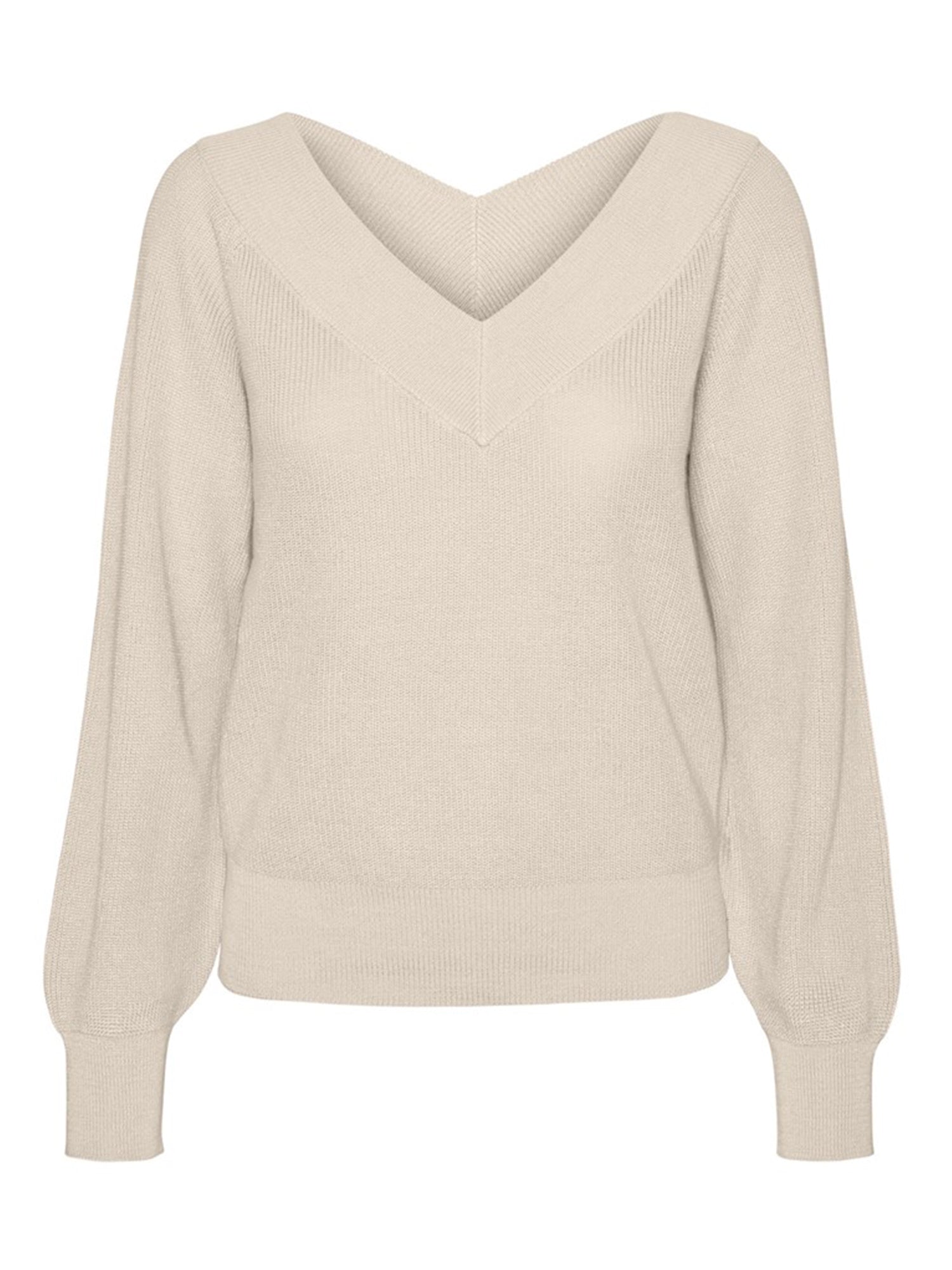 VERO-MODA PULLOVER SCOLLO A V BIANCO