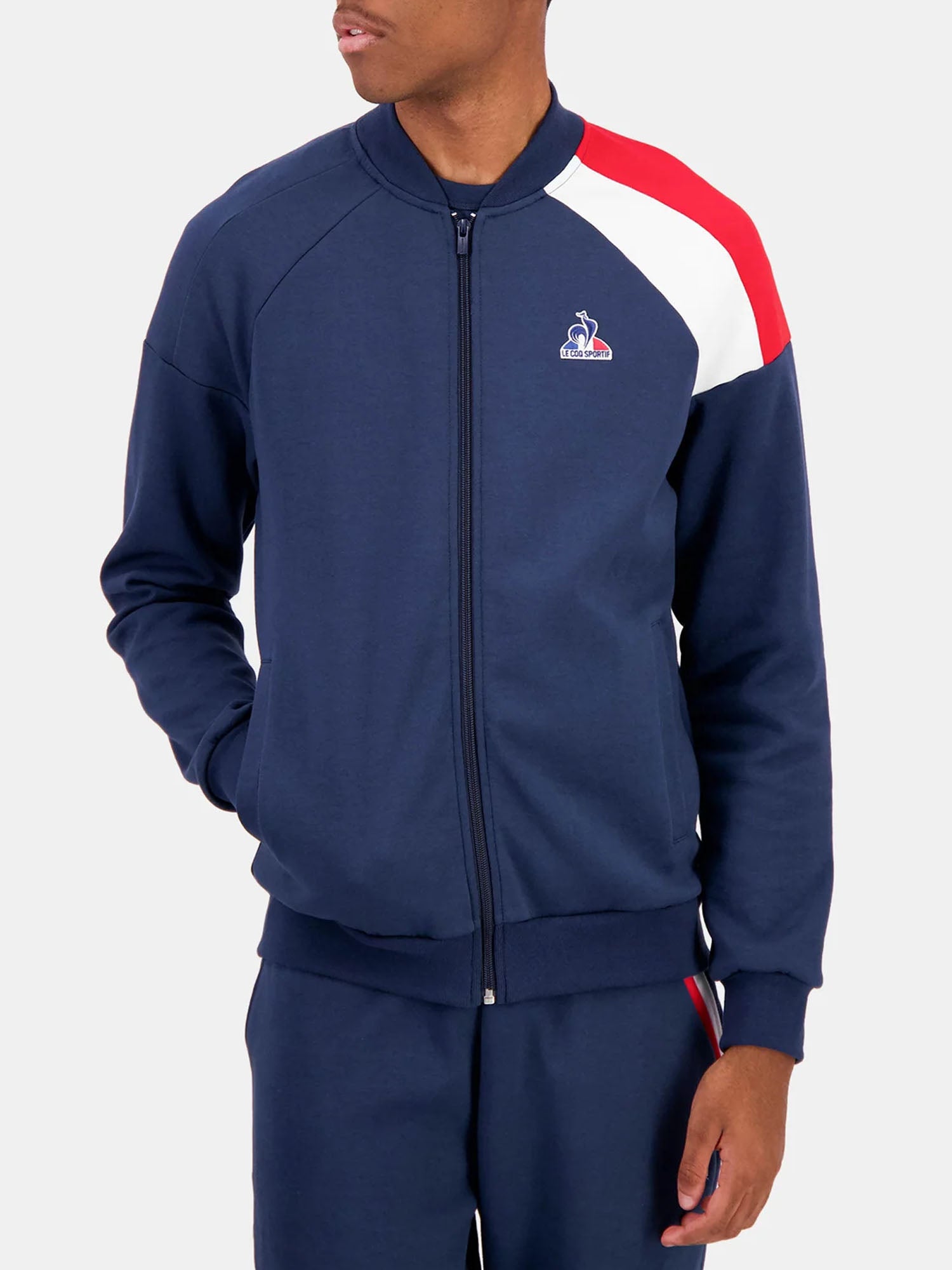 LE COQ SPORTIF FELPA FULL-ZIP TRI FZ BLU