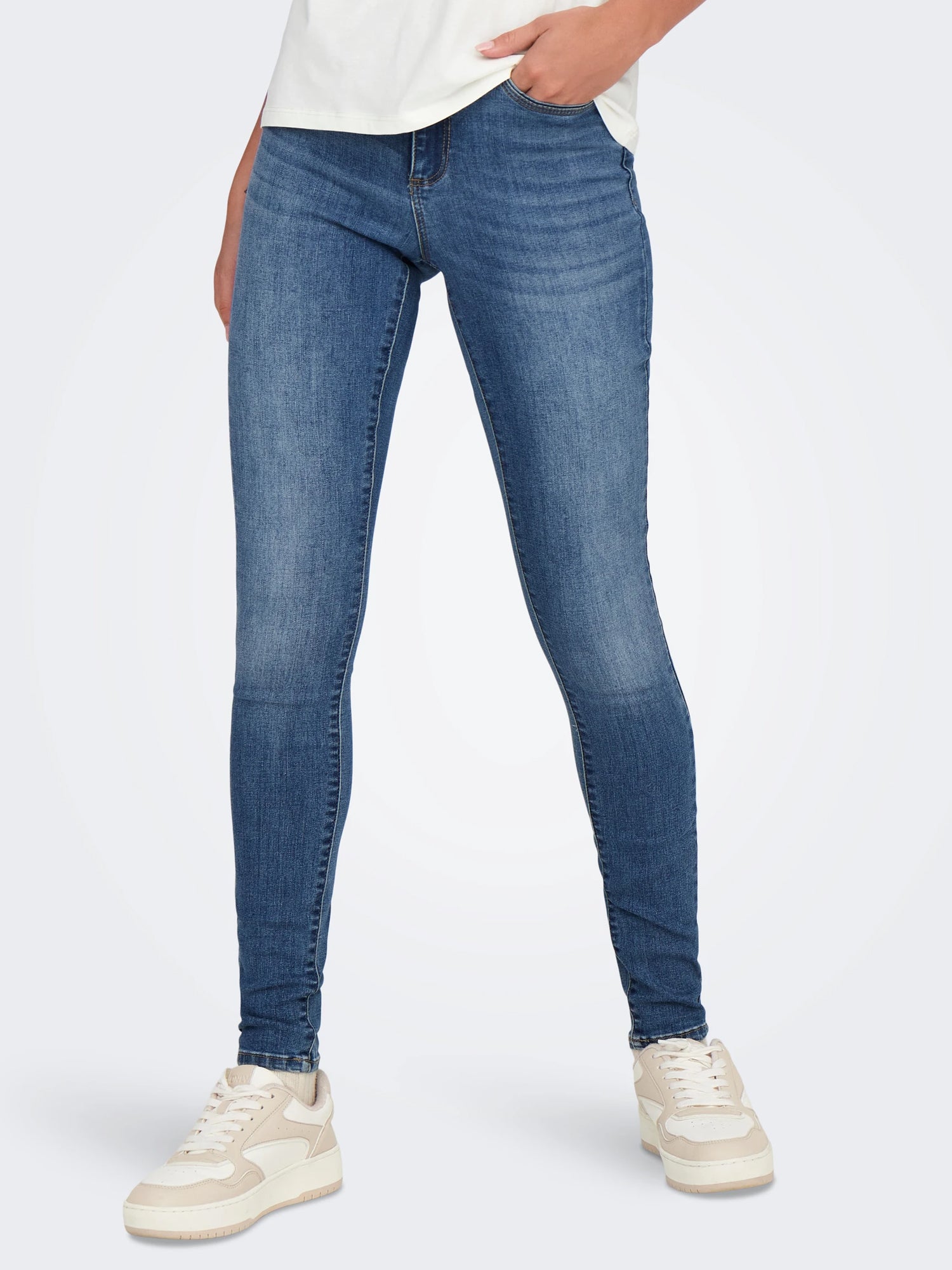 ONLY JEANS WAUW MID SKINNY IN DENIM BLU