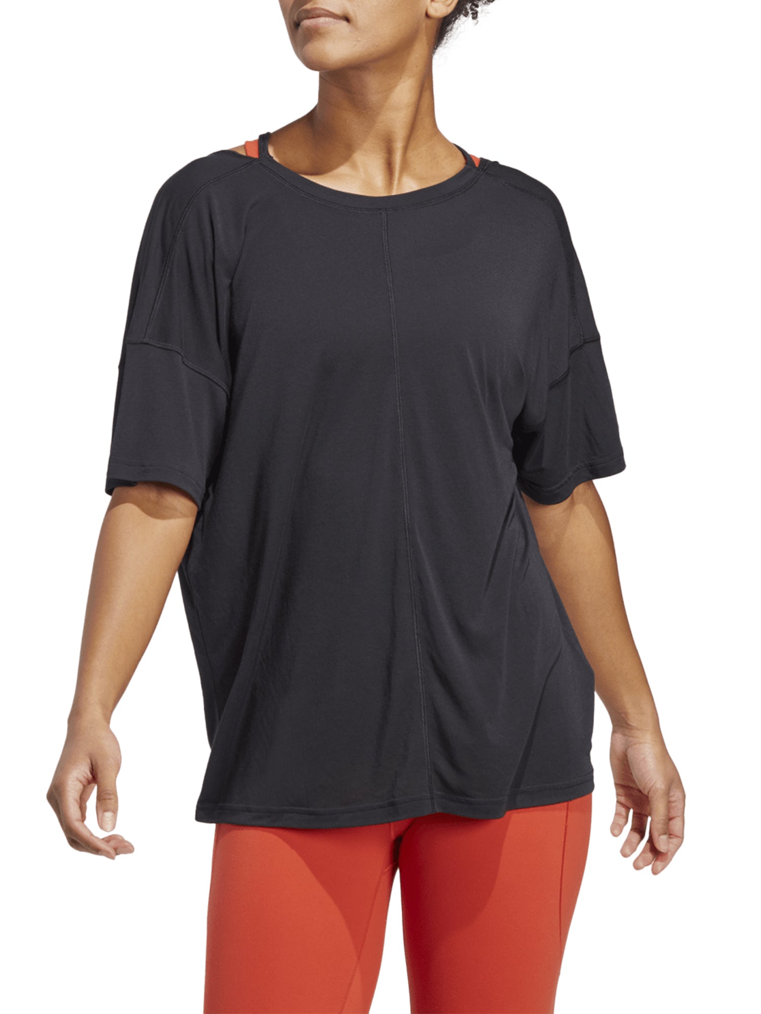 ADIDAS T-SHIRT SPORTIVA YOGA STUDIO OVERSIZED NERO