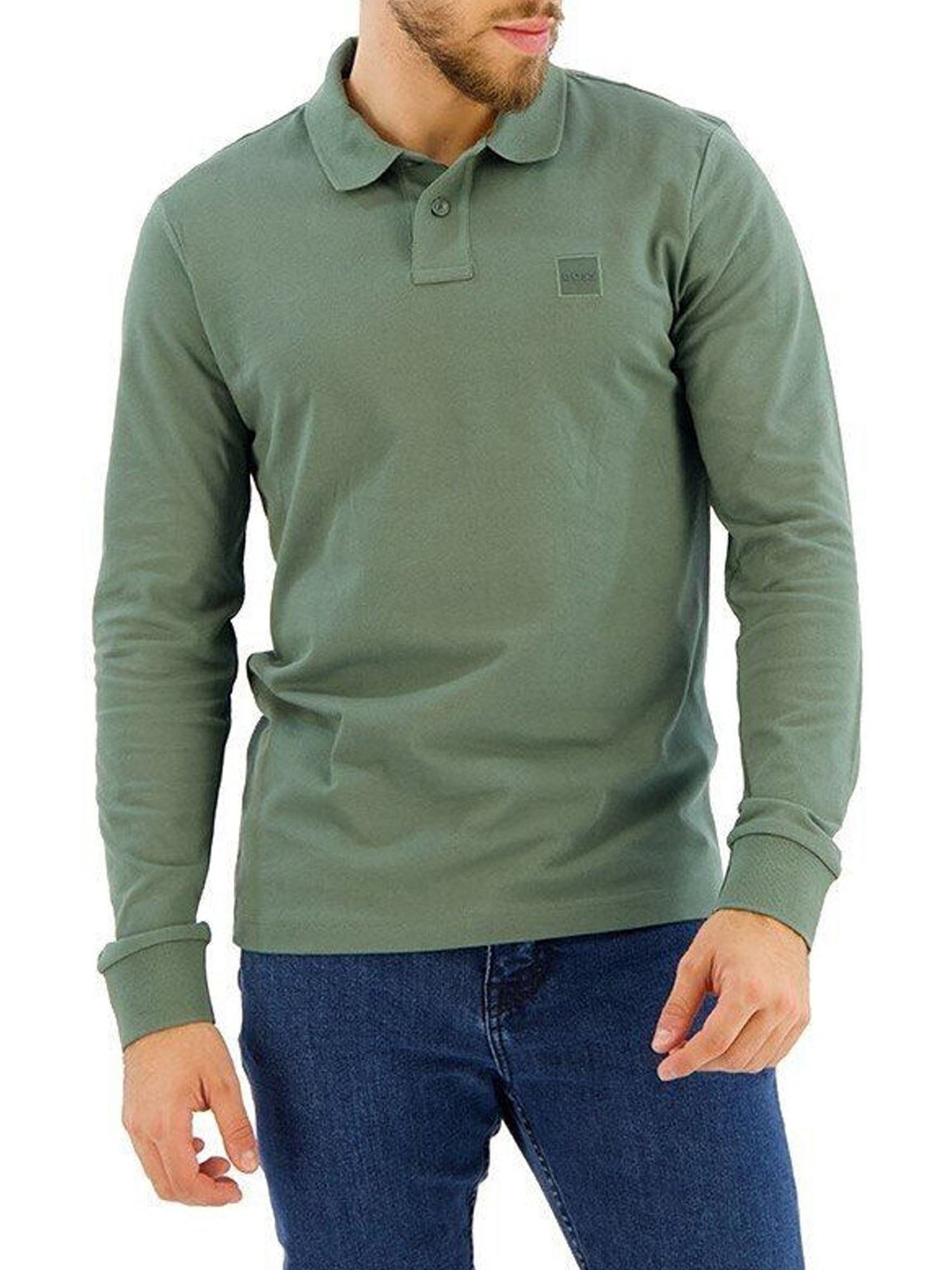 HUGO BOSS POLO MANICHE LUNGHE VERDE