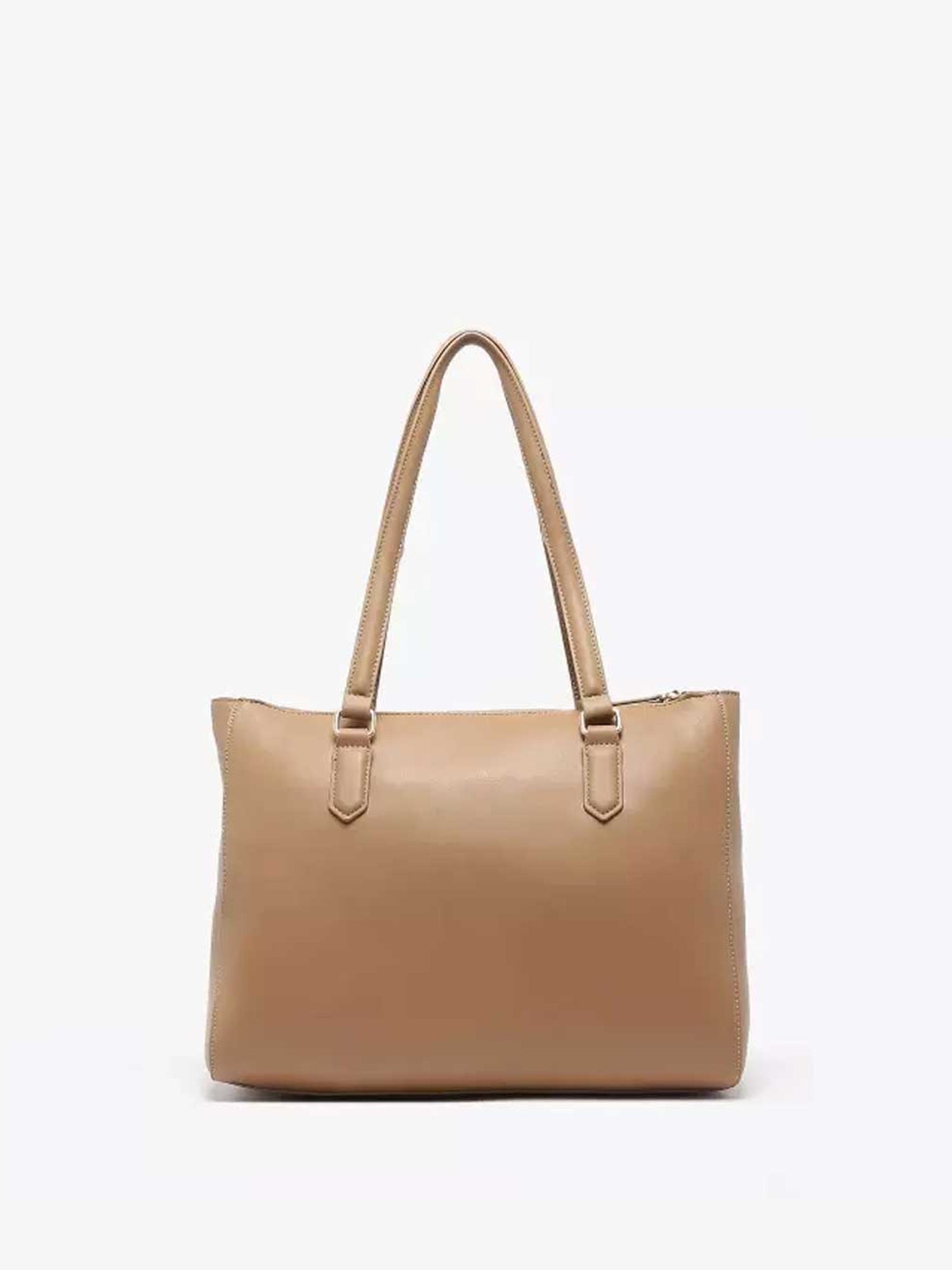 MARIO VALENTINO TOTE BORSA A SPALLA CON LOGO CIRCOLARE BEIGE