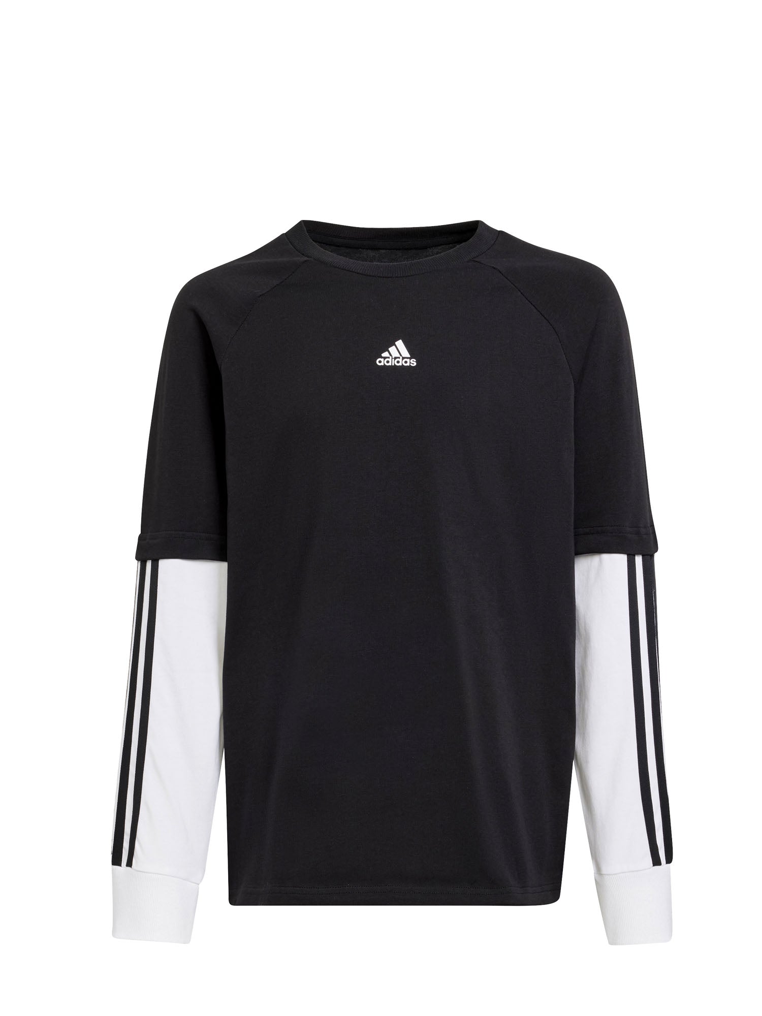 ADIDAS T-SHIRT A MANICA LUNGA J JAM 2IN1 NERO - BIANCO