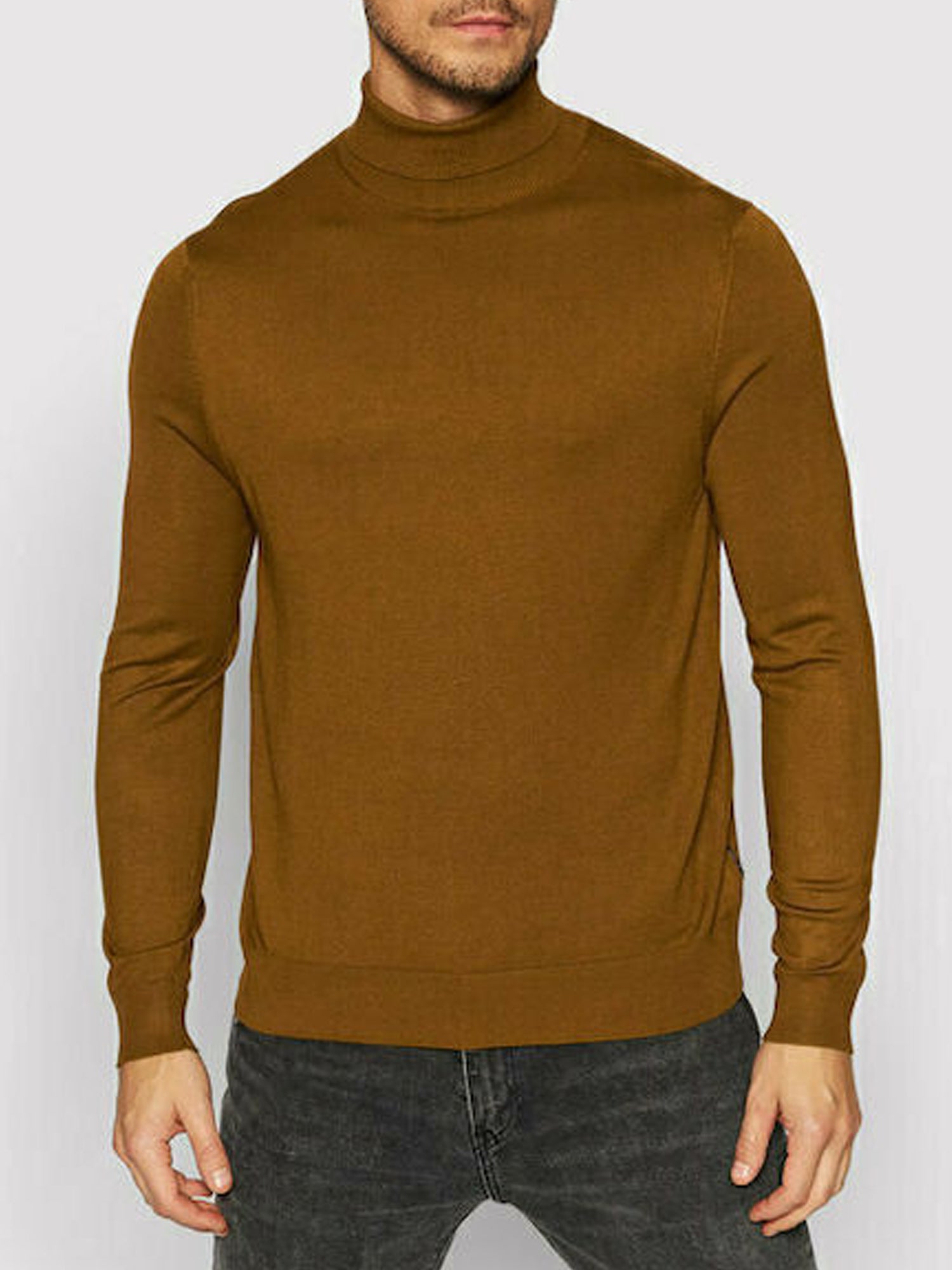 ONLY&SONS MAGLIA WYLER A COLLO ALTO MARRONE