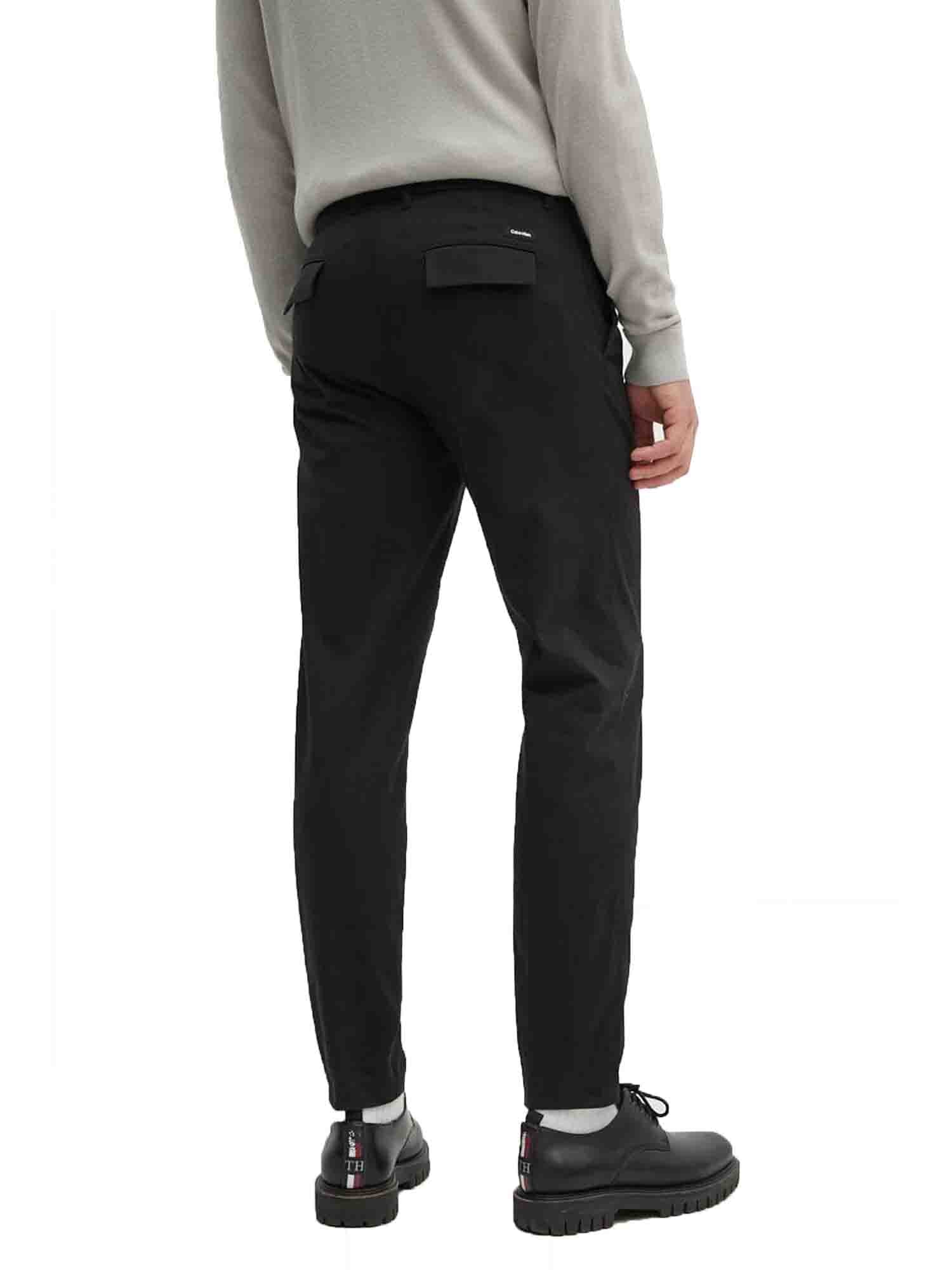 CALVIN KLEIN PANTALONI CON PIEGA AFFUSOLATI NERO