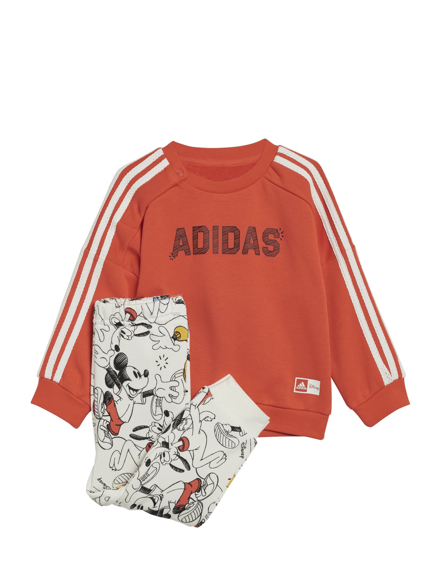 ADIDAS TUTA X DISNEY MICKEY MOUSE CREWNECK AND JOGGER ROSSO - GRIGIO