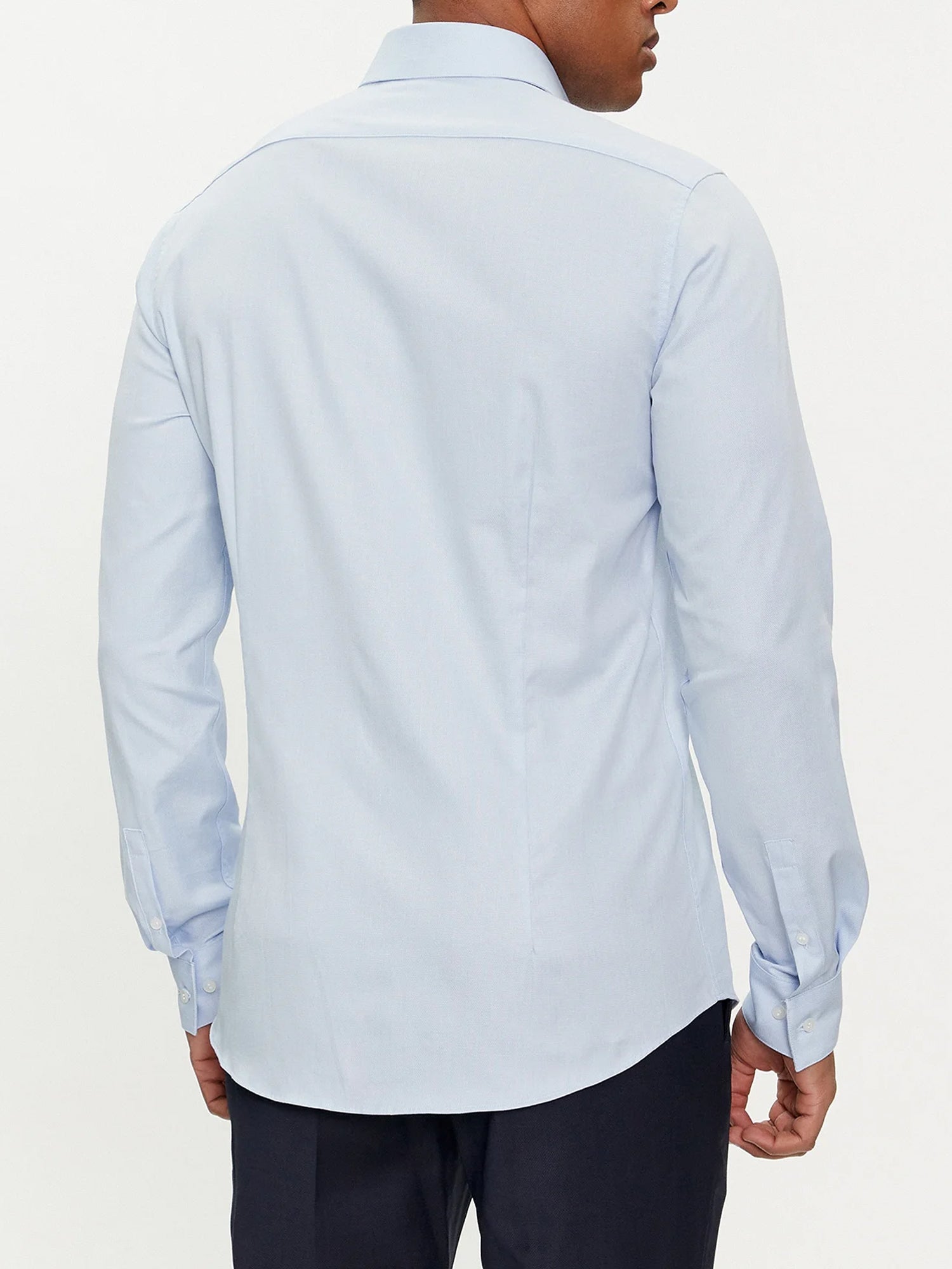 CALVIN KLEIN CAMICIA TONAL STRUCTURE SLIM AZZURRO