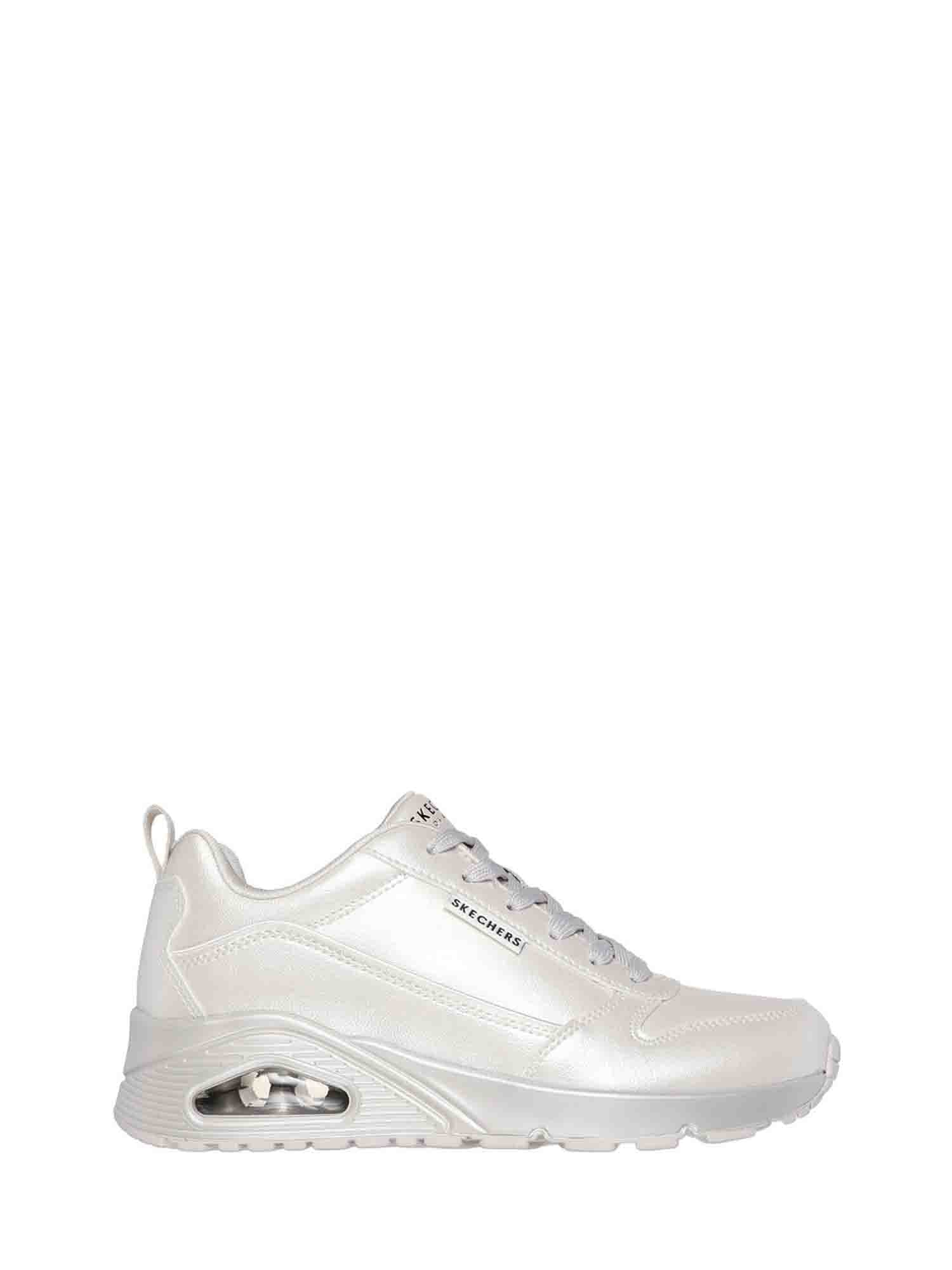 SKECHERS UNO-GALACTIC GAL SNEAKERS BIANCO PERLATO