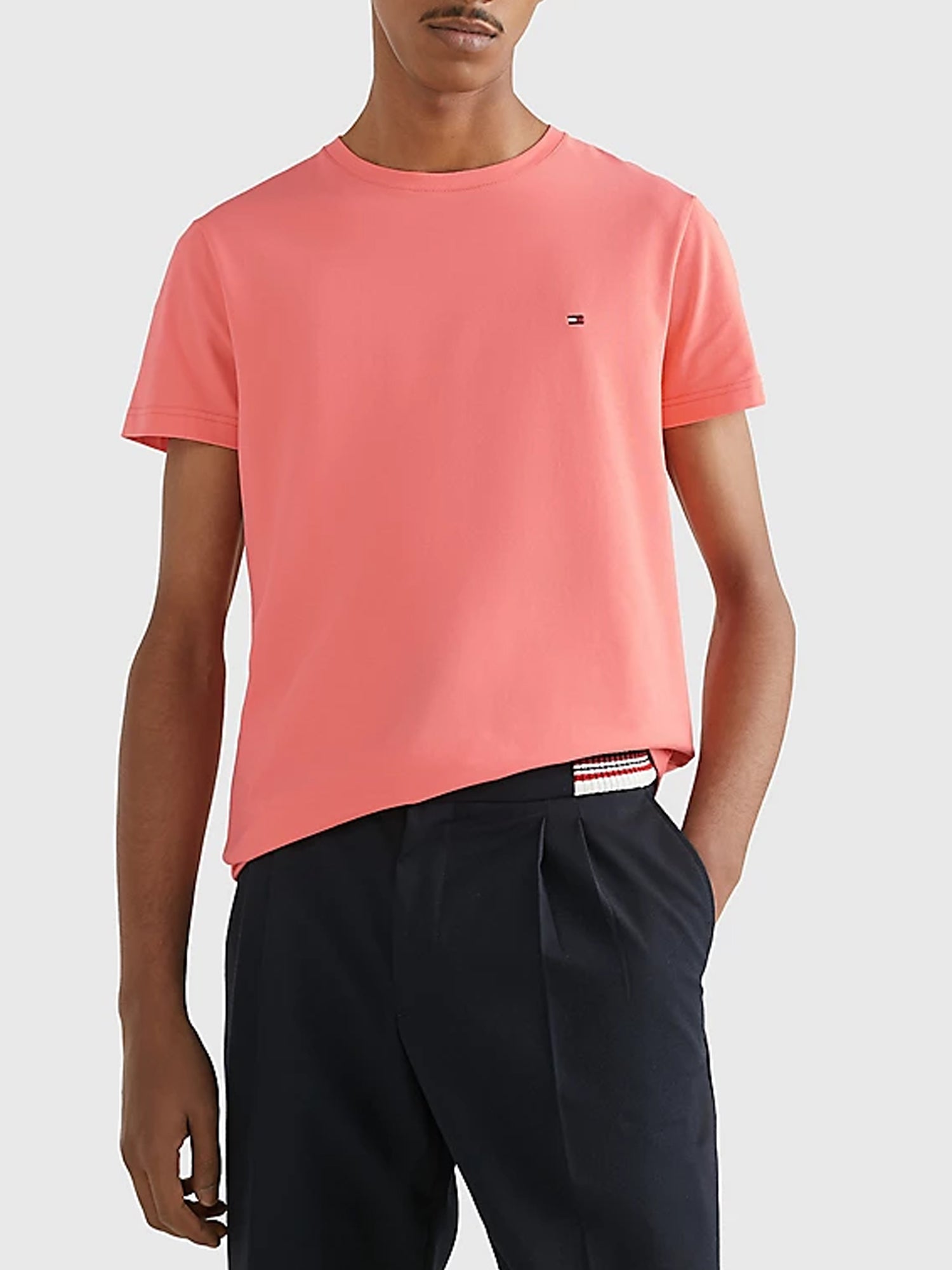 TOMMY HILFIGER T-SHIRT EXTRA SLIM FIT ROSA/PESCA