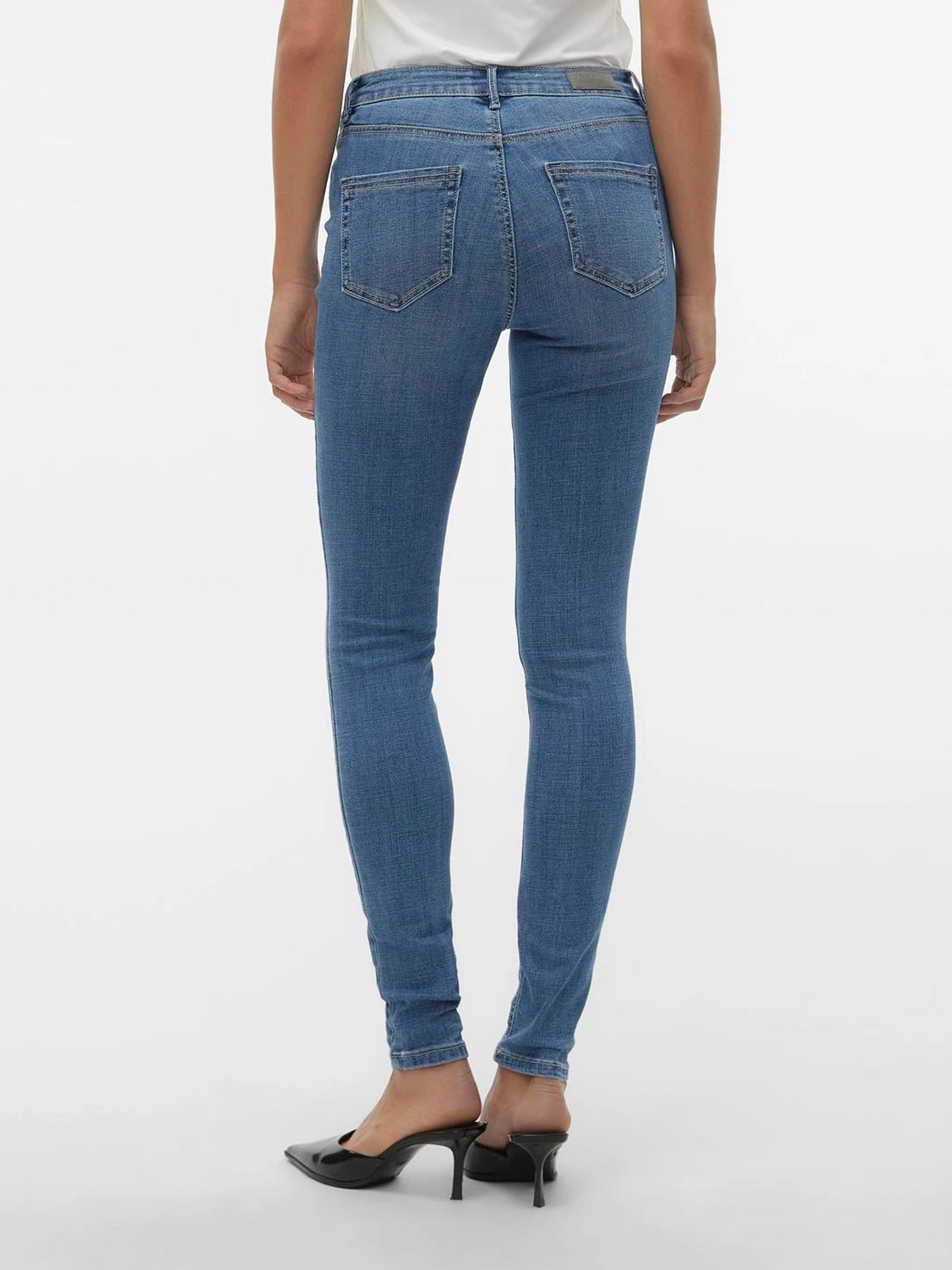 VERO MODA FLASH JEANS SKINNY FIT MEDIUM BLU DENIM