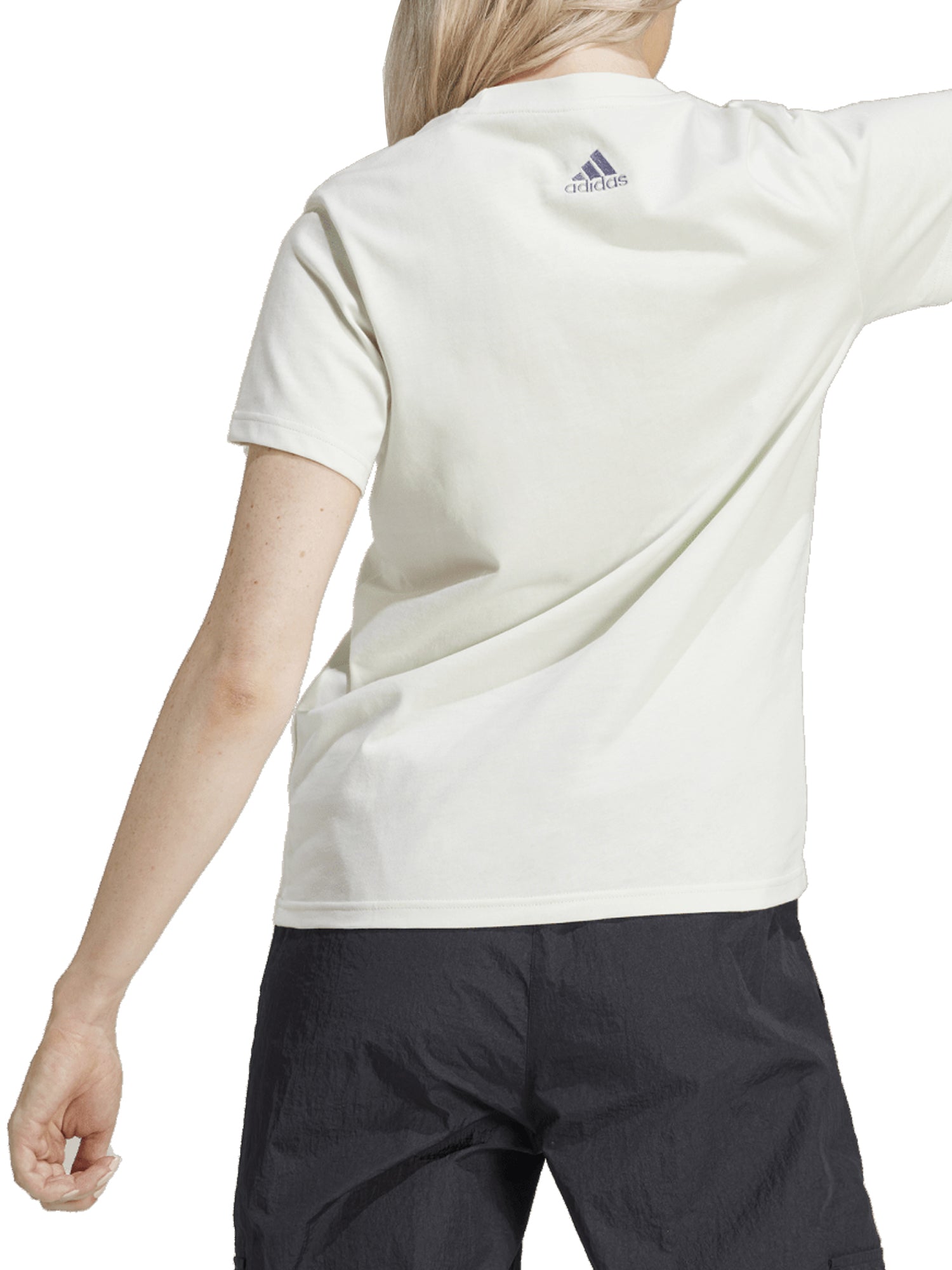 ADIDAS T-SHIRT THE SOFT SIDE LINEAR BIANCO - AZZURRO