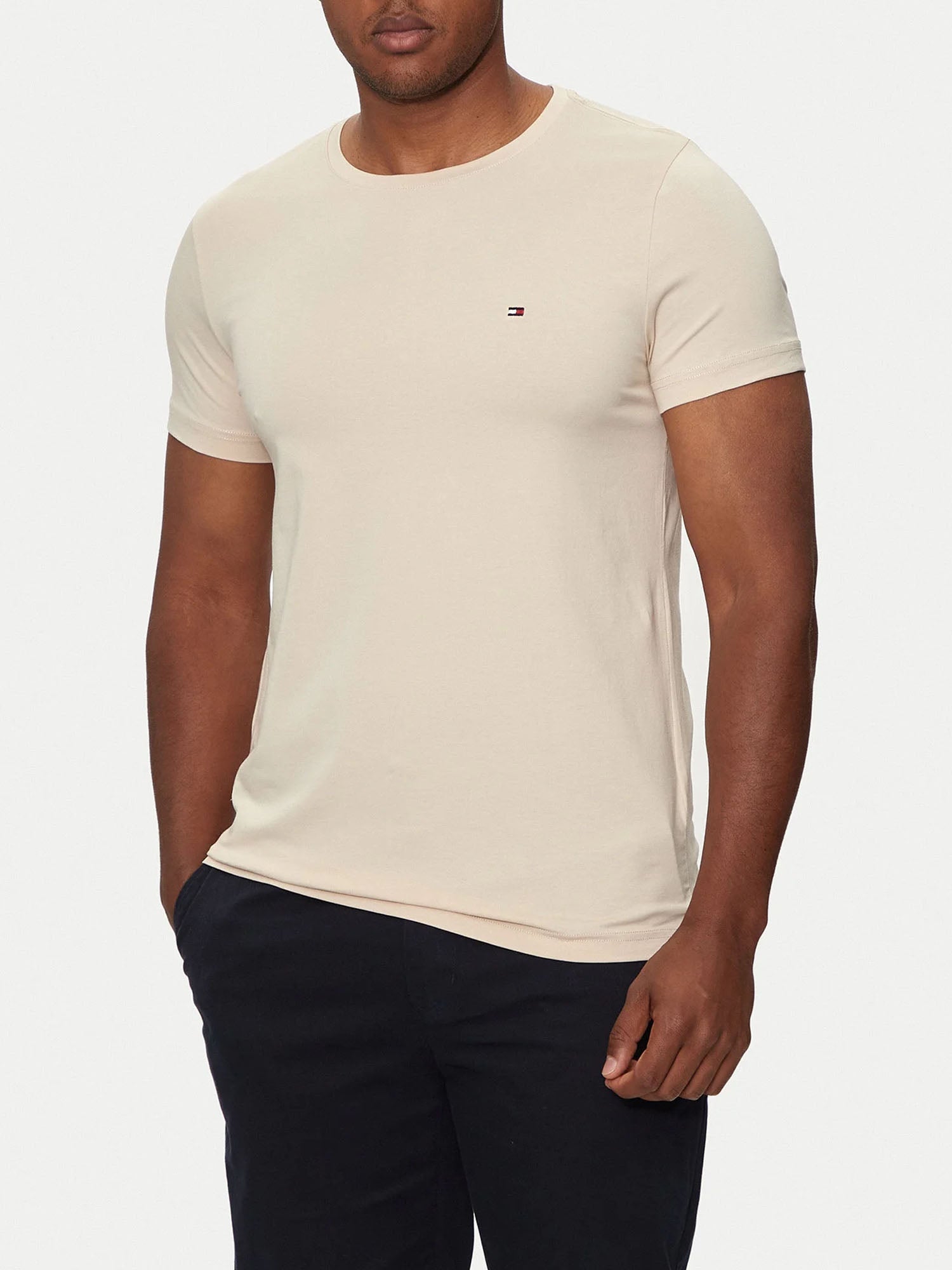 TOMMY HILFIGER T-SHIRT EXTRA SLIM FIT BEIGE