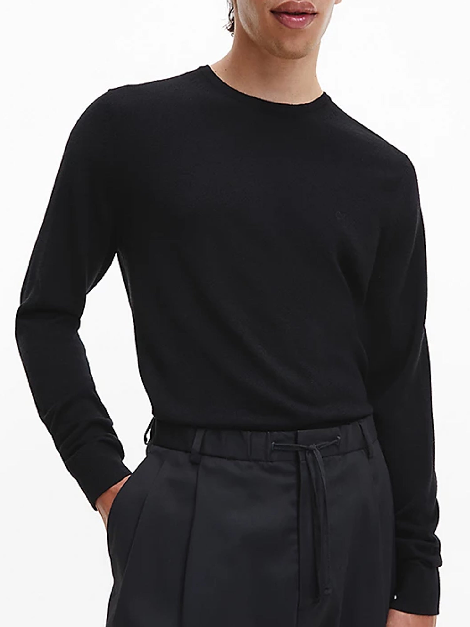 CALVIN KLEIN PULLOVER GIROCOLLO NERO