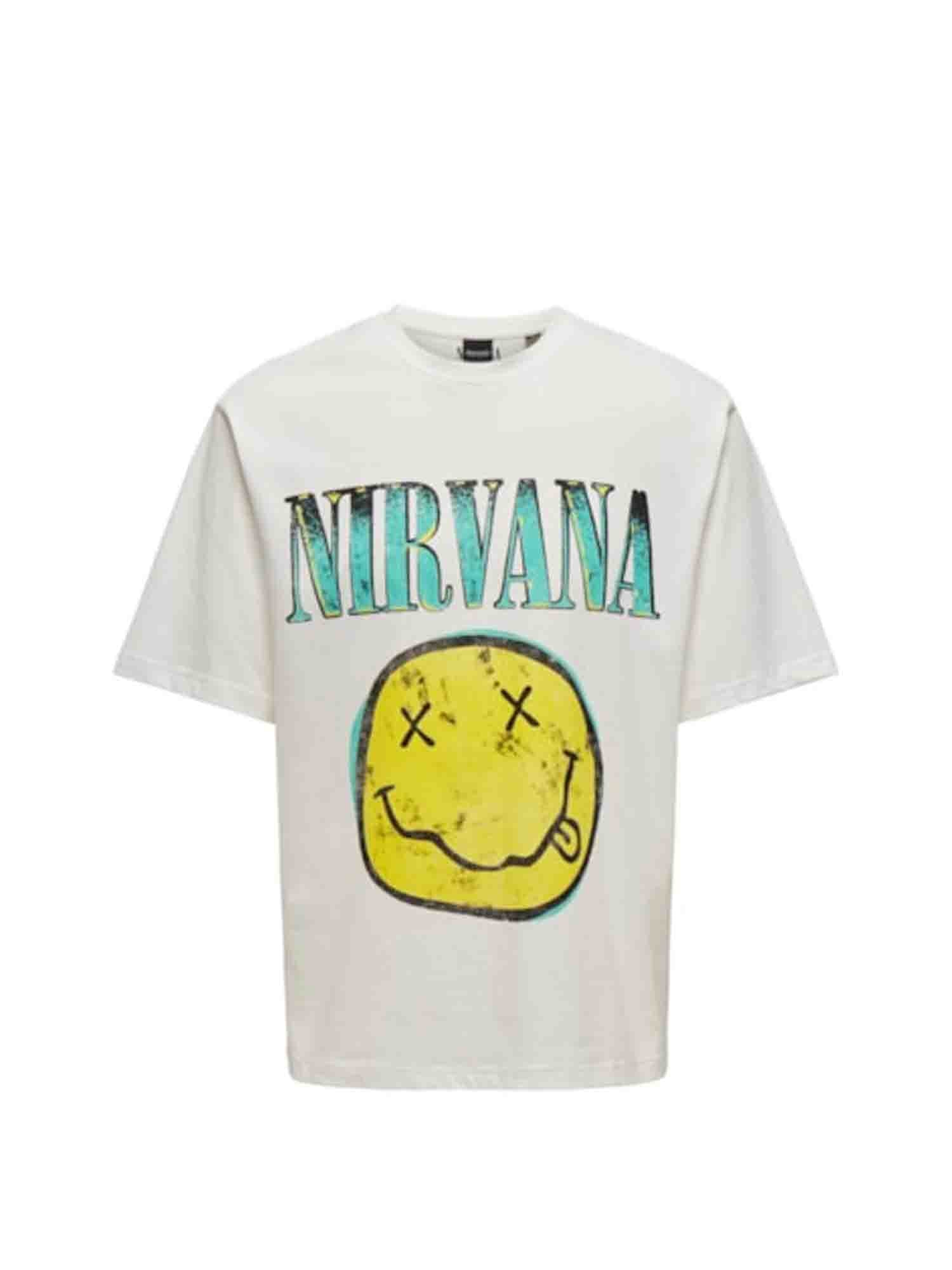 ONLY&SONS T-SHIRT NIRVANA BIANCO