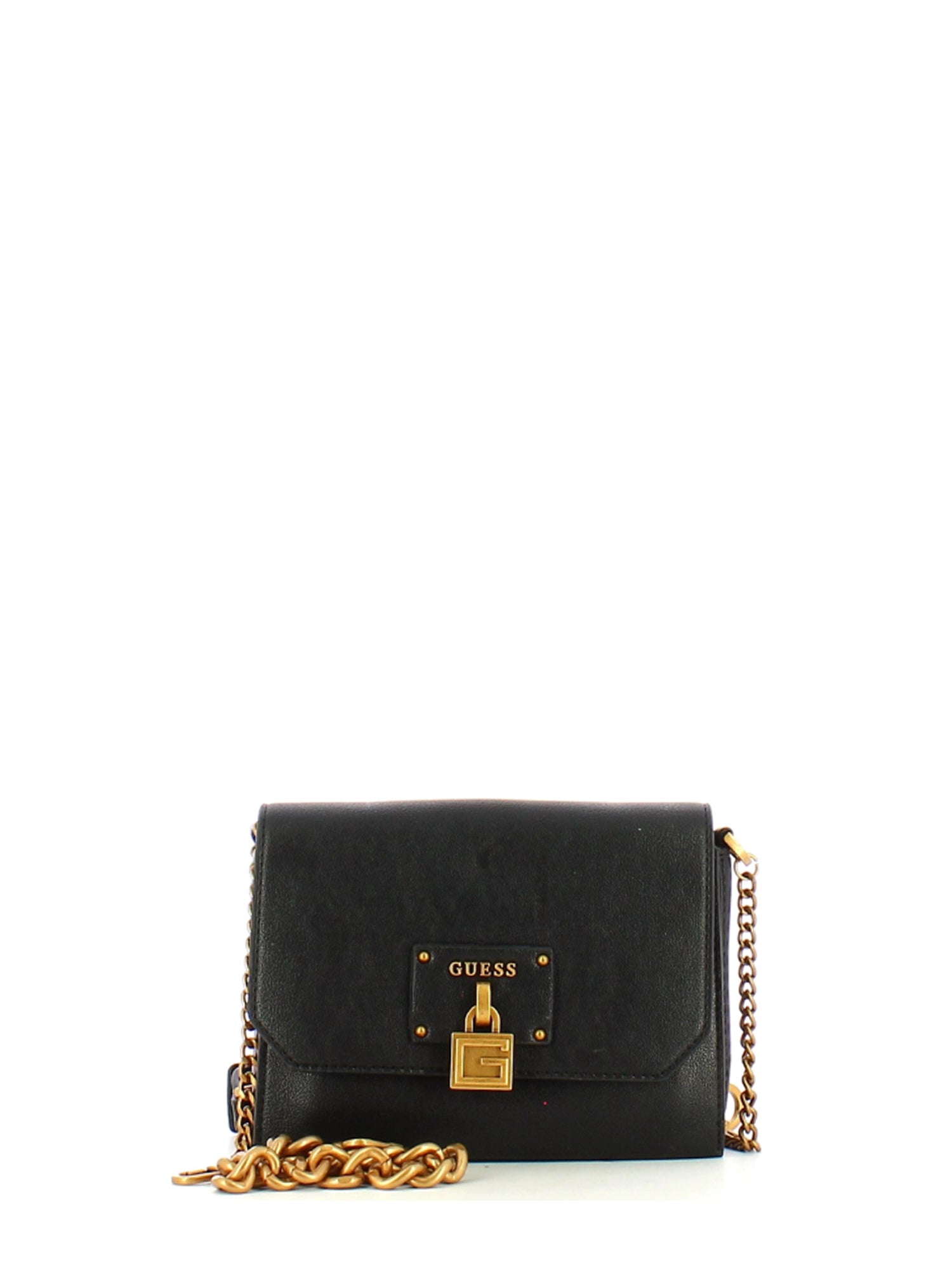 GUESS JEANS MINI BORSA A TRACOLLA CENTRE STAGE CROSSBODY FLAP NERO