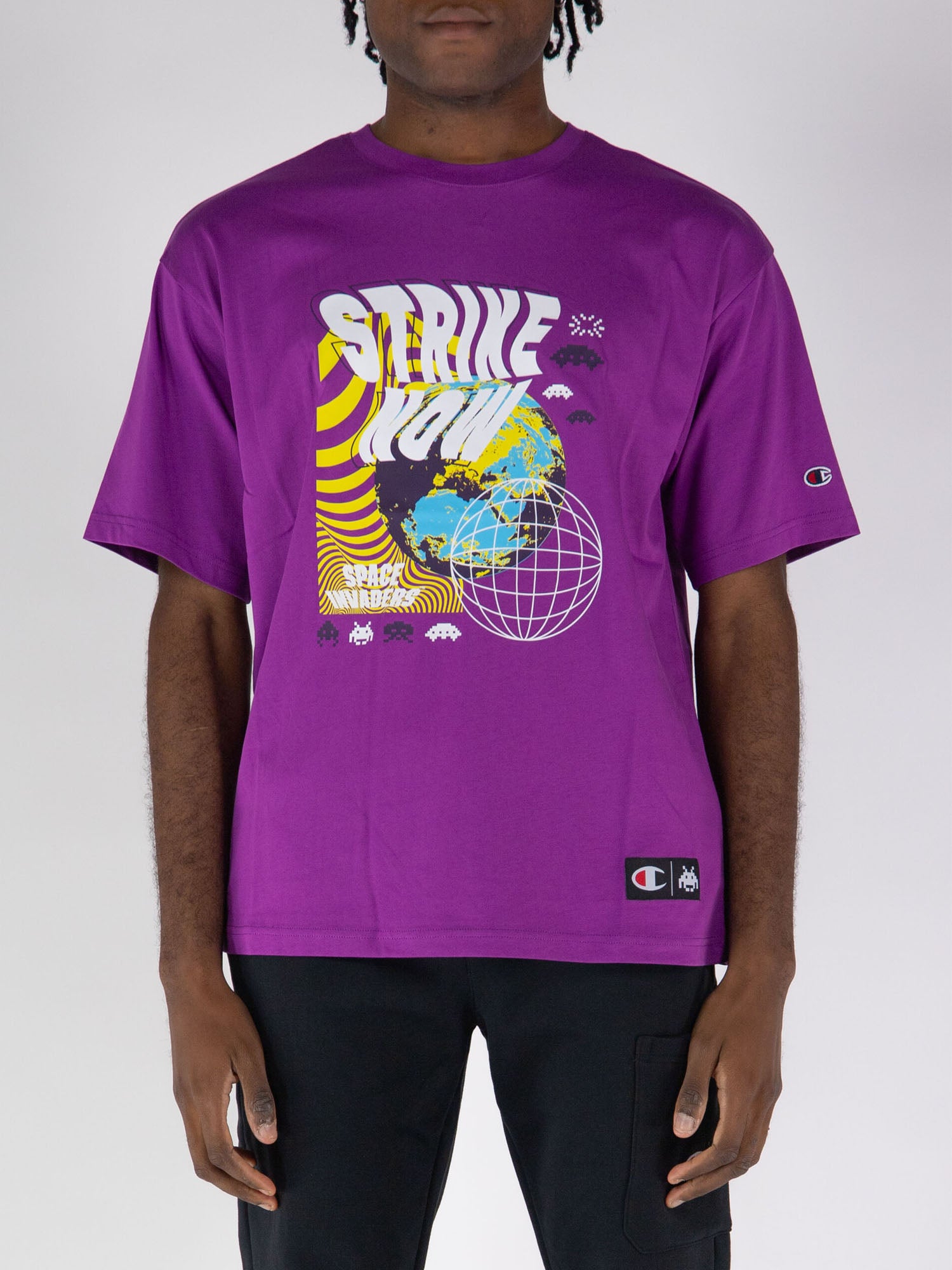 CHAMPION T-SHIRT SPACE GRAPHIC VIOLA