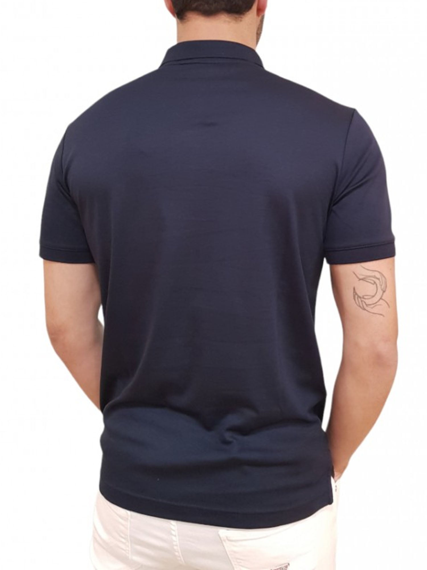 CALVIN KLEIN POLO SMOOTH COTTON SLIM BLU