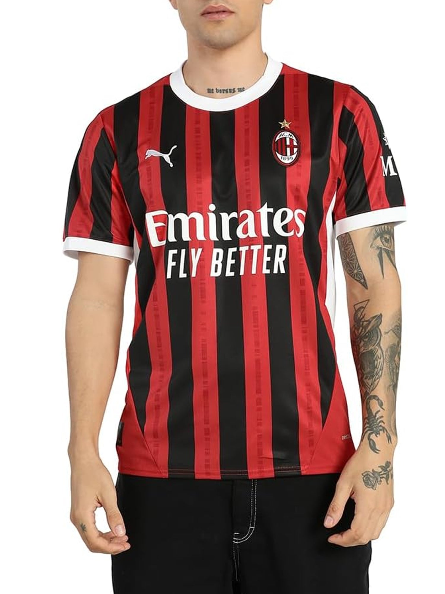 PUMA MAGLIA GARA HOME AC MILAN 24/25 ROSSO - NERO