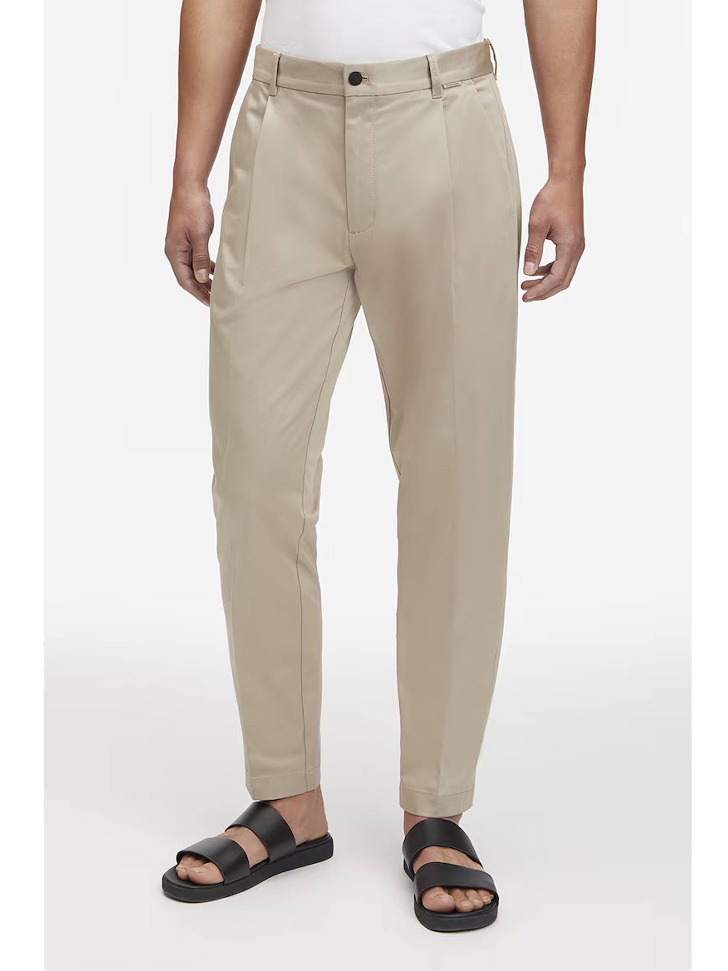 CALVIN KLEIN PANTALONI SATIN STRETCH GRIGIO