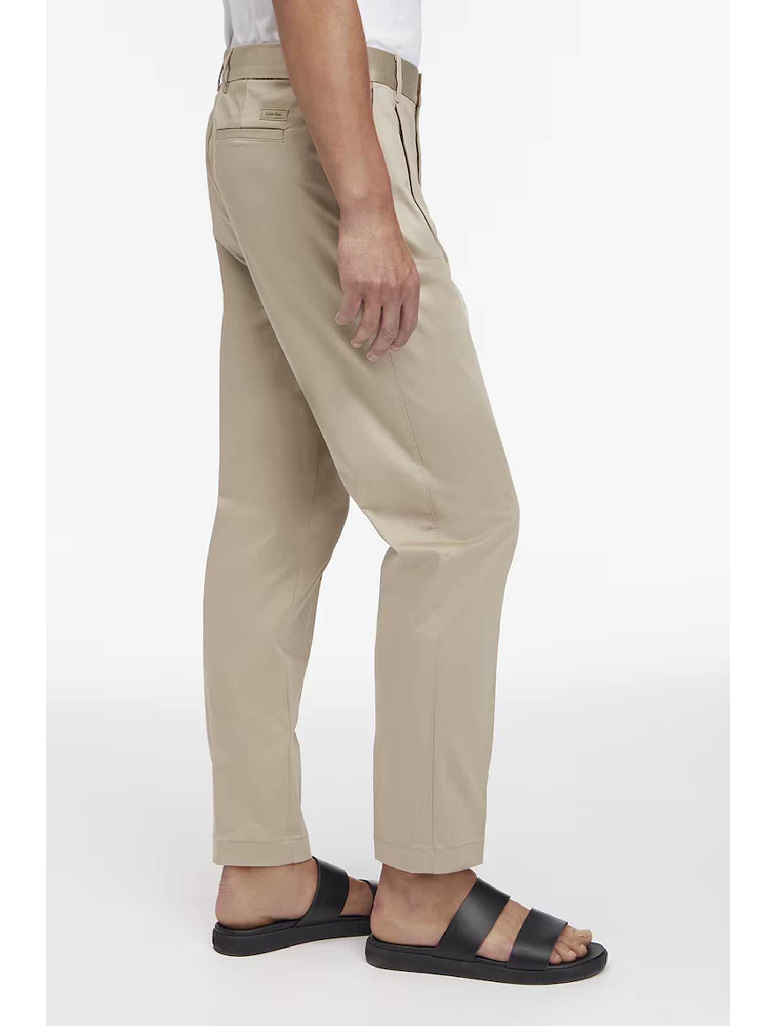 CALVIN KLEIN PANTALONI SATIN STRETCH GRIGIO