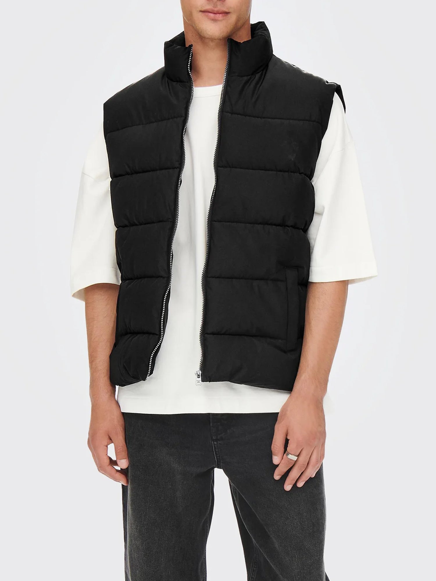 ONLY&SONS GILET TRAPUNTATO MELVIN NERO